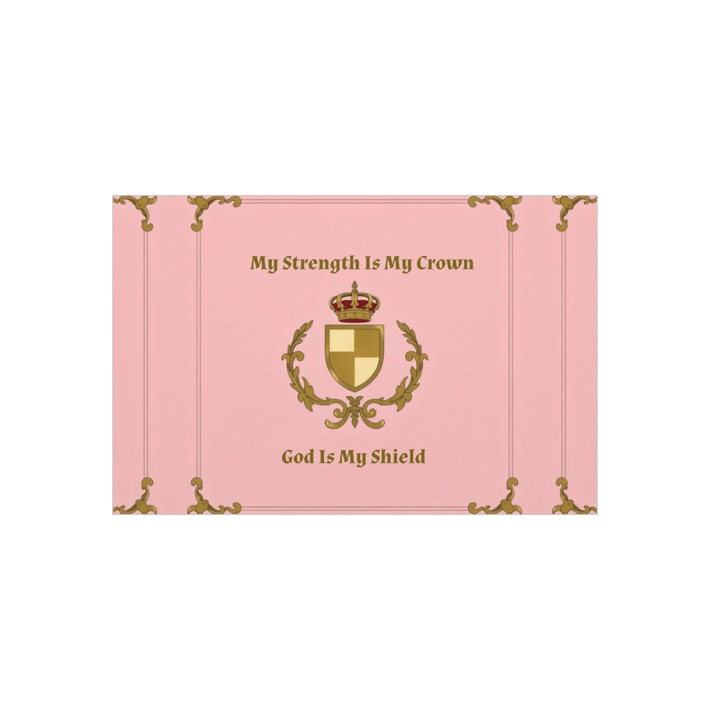Crest & Crown Spiritual Quote Wall Art, Motivational Decor, Foam Board Print, Home Accent, Gift for Friends, Pink Crown Design