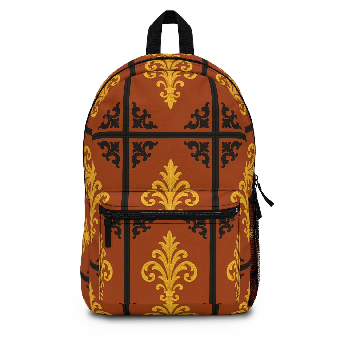 Dusk Terracotta Baroque Pattern Backpack — Vintage Baroque Terracotta & Gold School Bag