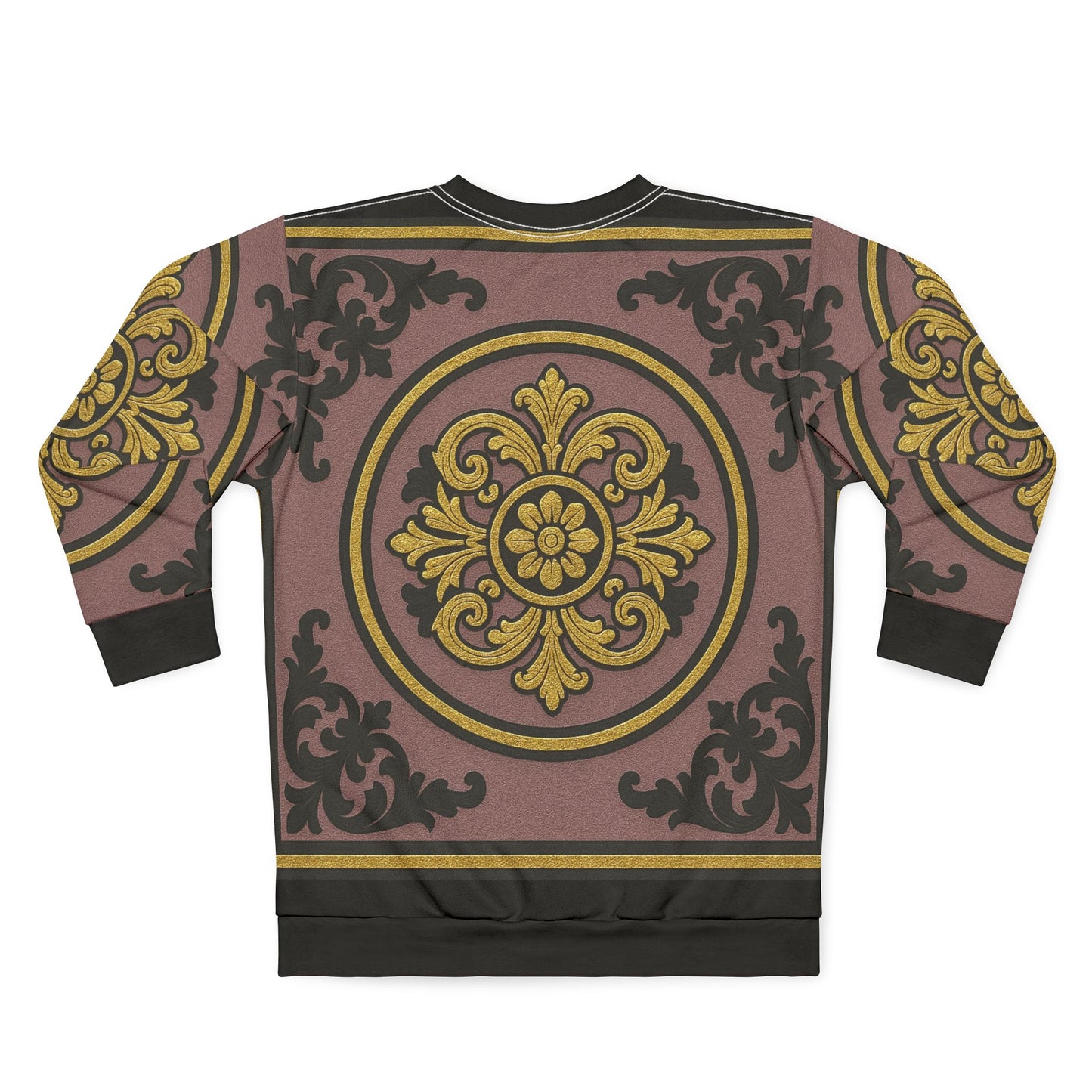 Gilded Mauve With Gold-Black Baroque Vintage-Style Unisex Sweatshirt, Cozy, Fashionable, Perfect for All Occasions, Gift for Her and Him