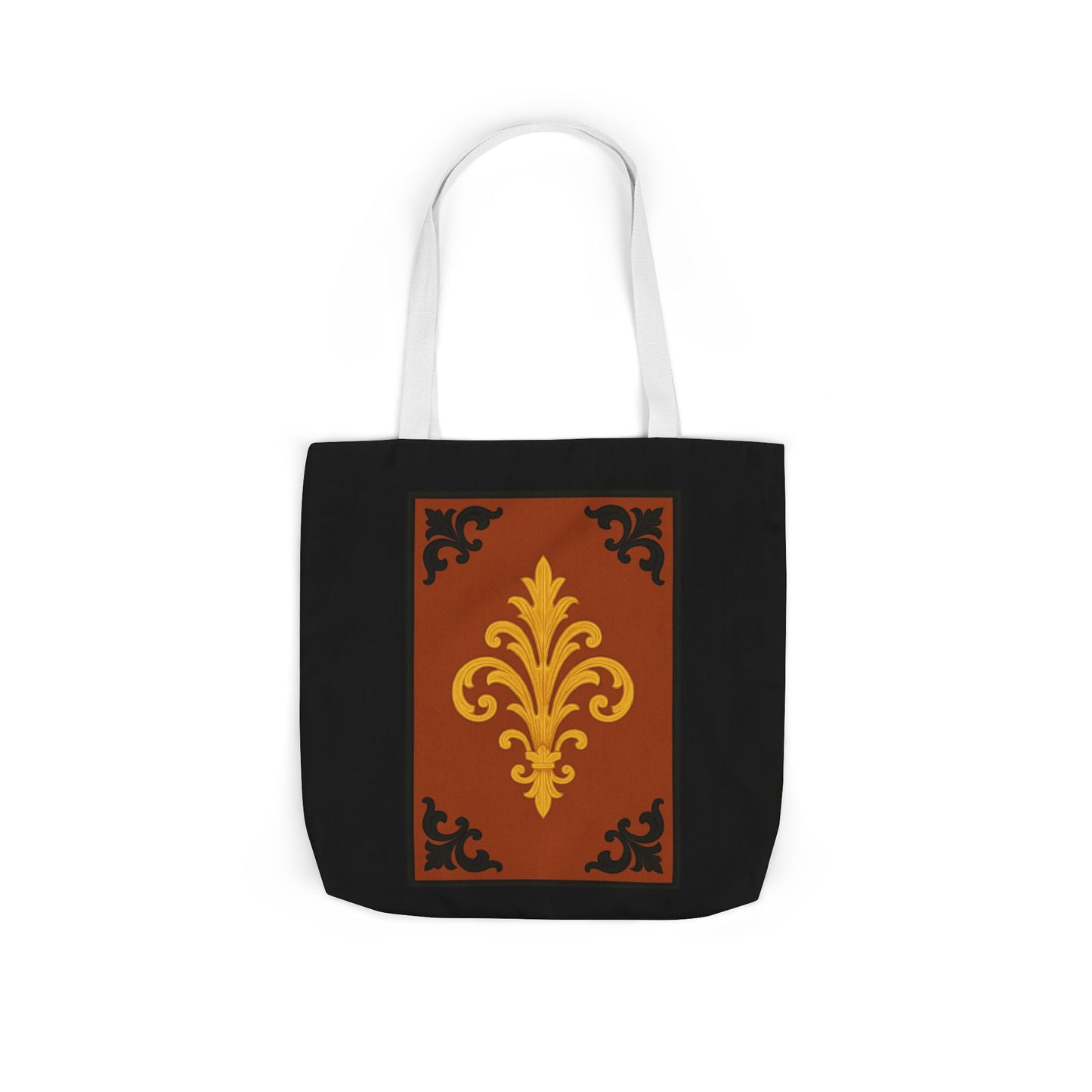 Dusk Terracotta Baroque Canvas Tote — Vintage Baroque Pattern