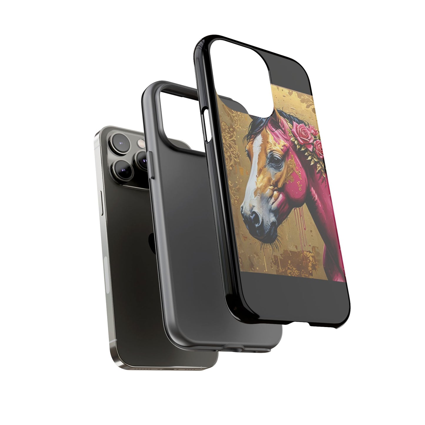 Phone Case - Elegant Horse Damask Design