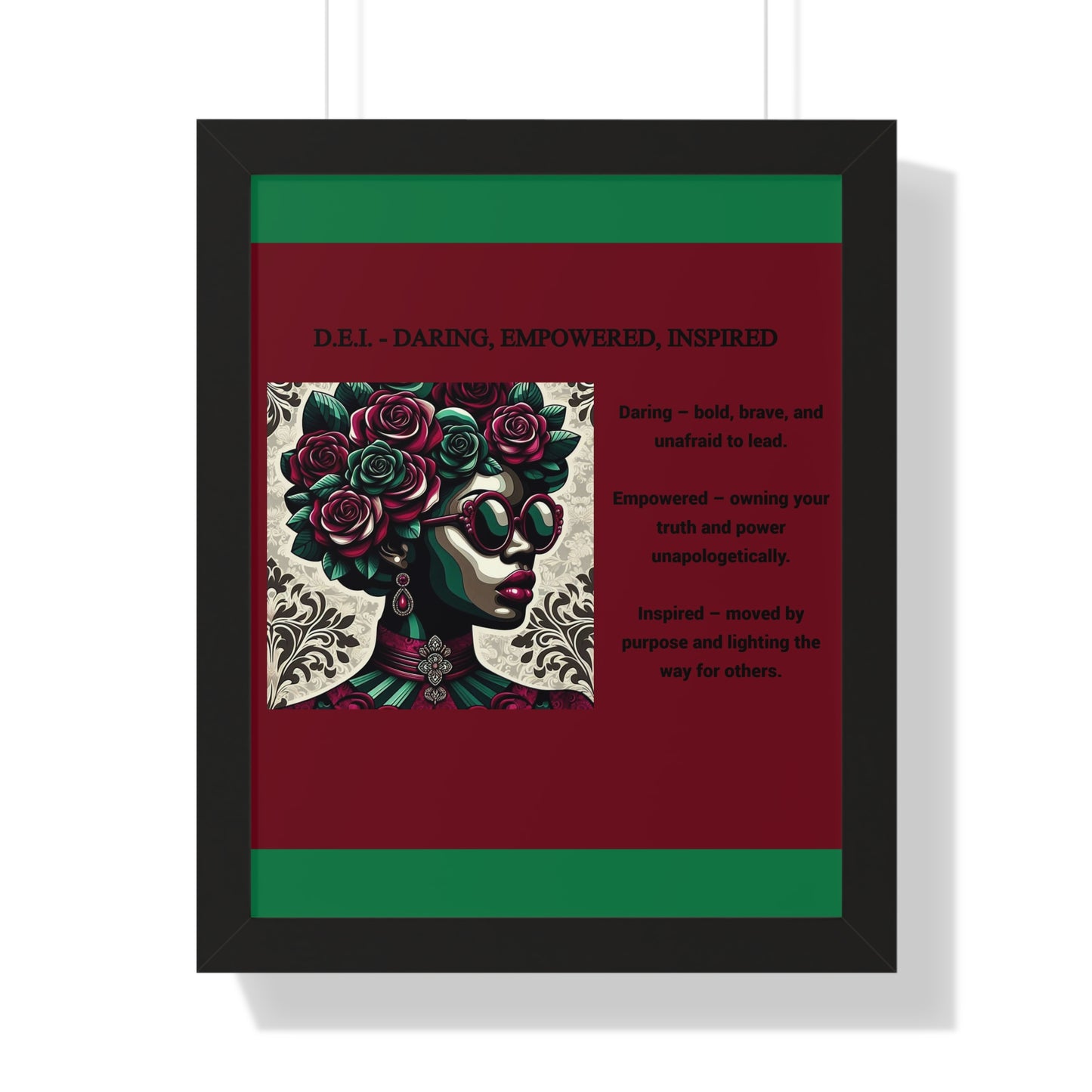 Empowered Women Framed Vertical Poster – Daring, Empowered, Inspired Wall Art for Home Decor