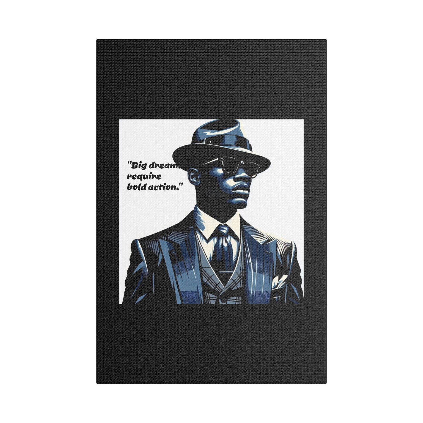 Afro Art Print Canvas, Wall Decor, Satin Stretched Canvas, African American Art, Office Decor, Home Decor - "Big dreams require bold action."