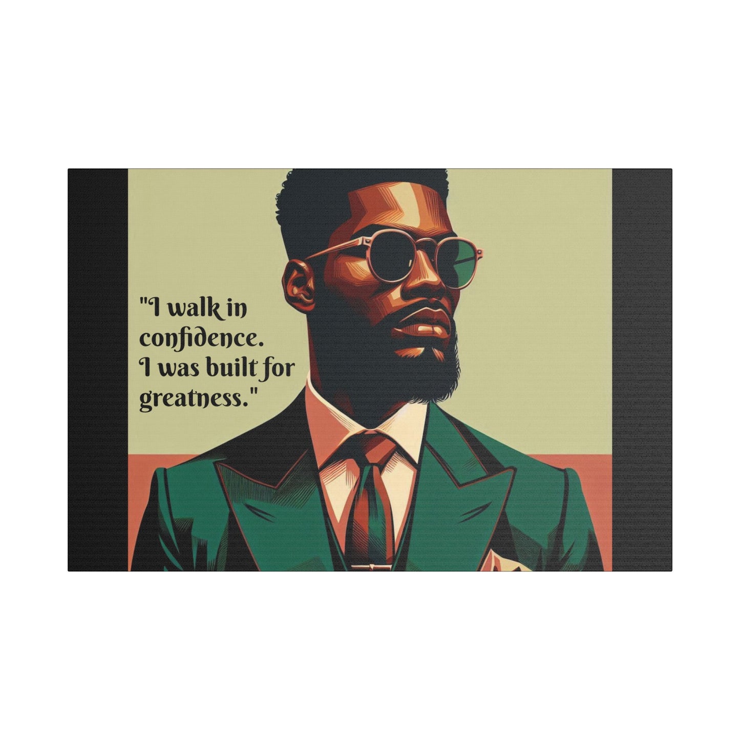 Afro Art Print Canvas, Wall Decor, Satin Stretched Canvas, African American Art, Office Decor, Home Decor - Built For Greatness