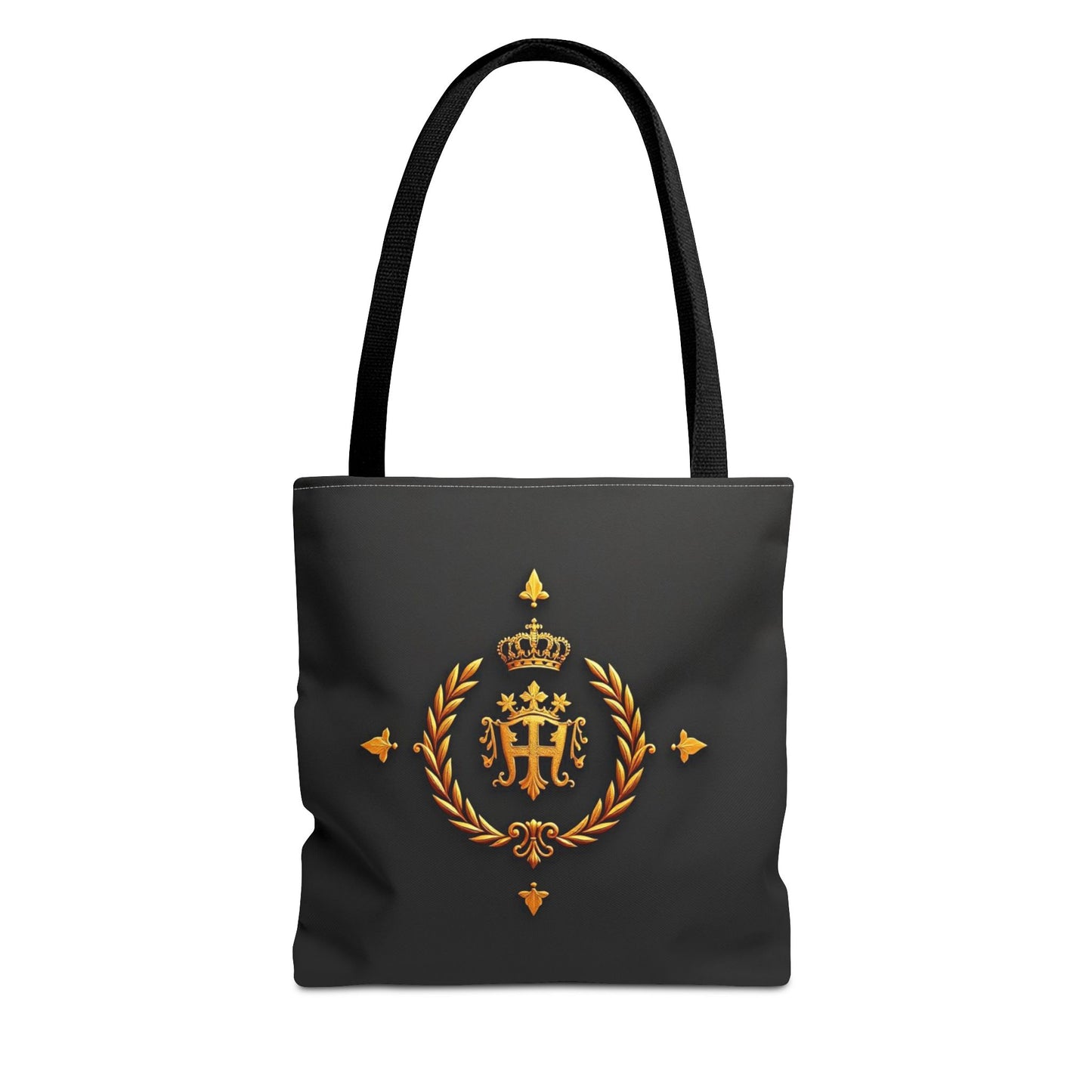 Luxurious Gold Emblem Tote Bag | Chic Shoulder Bag, Everyday Carryall, Great Gift for Her, Eco-Friendly Shopping Bag - Gold Crest