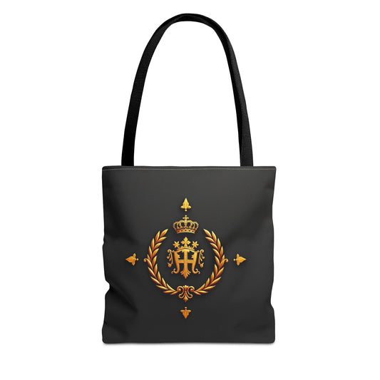 Luxurious Gold Emblem Tote Bag | Chic Shoulder Bag, Everyday Carryall, Great Gift for Her, Eco-Friendly Shopping Bag - Gold Crest