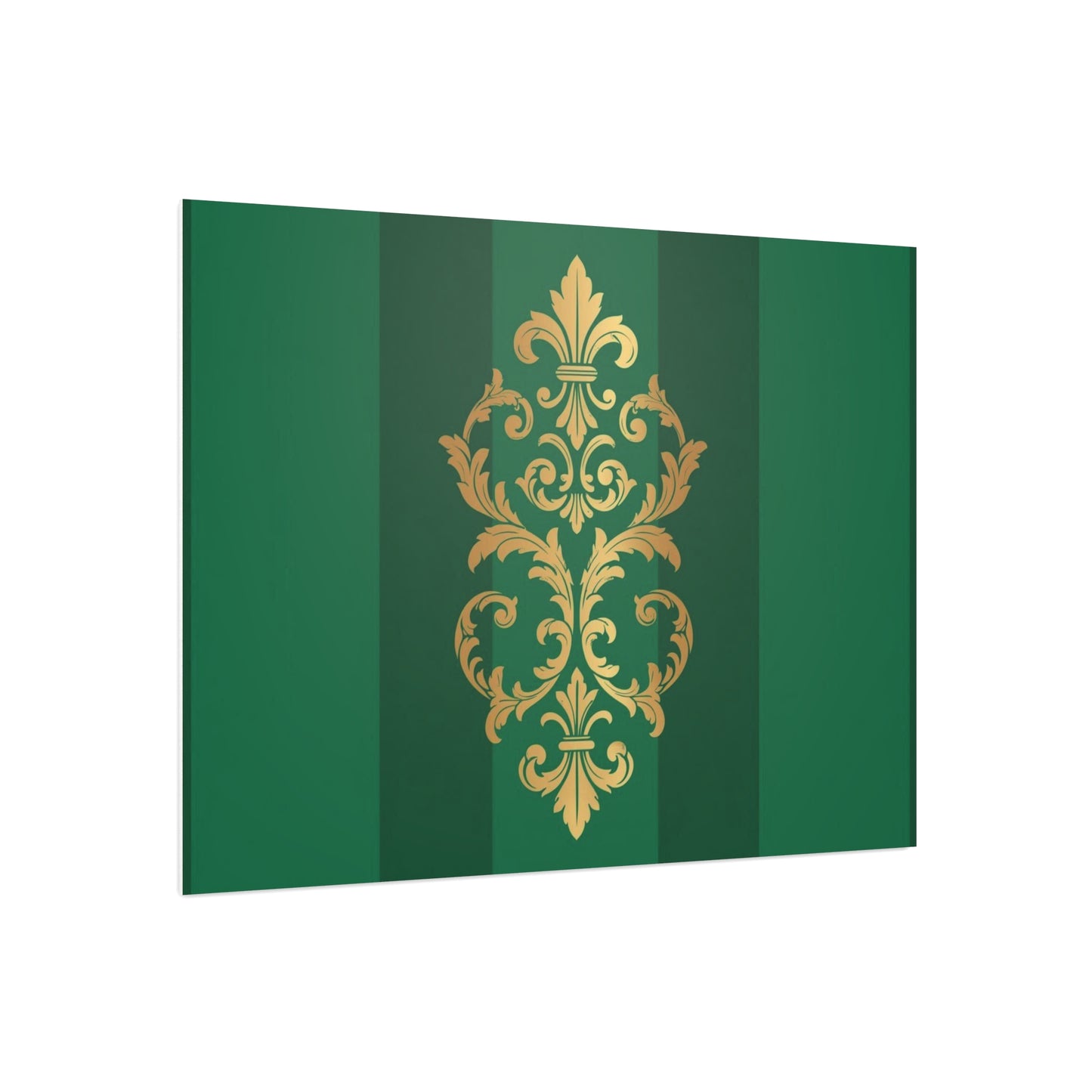 Gold Baroque Green Striped Foam Board Wall Art — Elegant Decorative Plaque