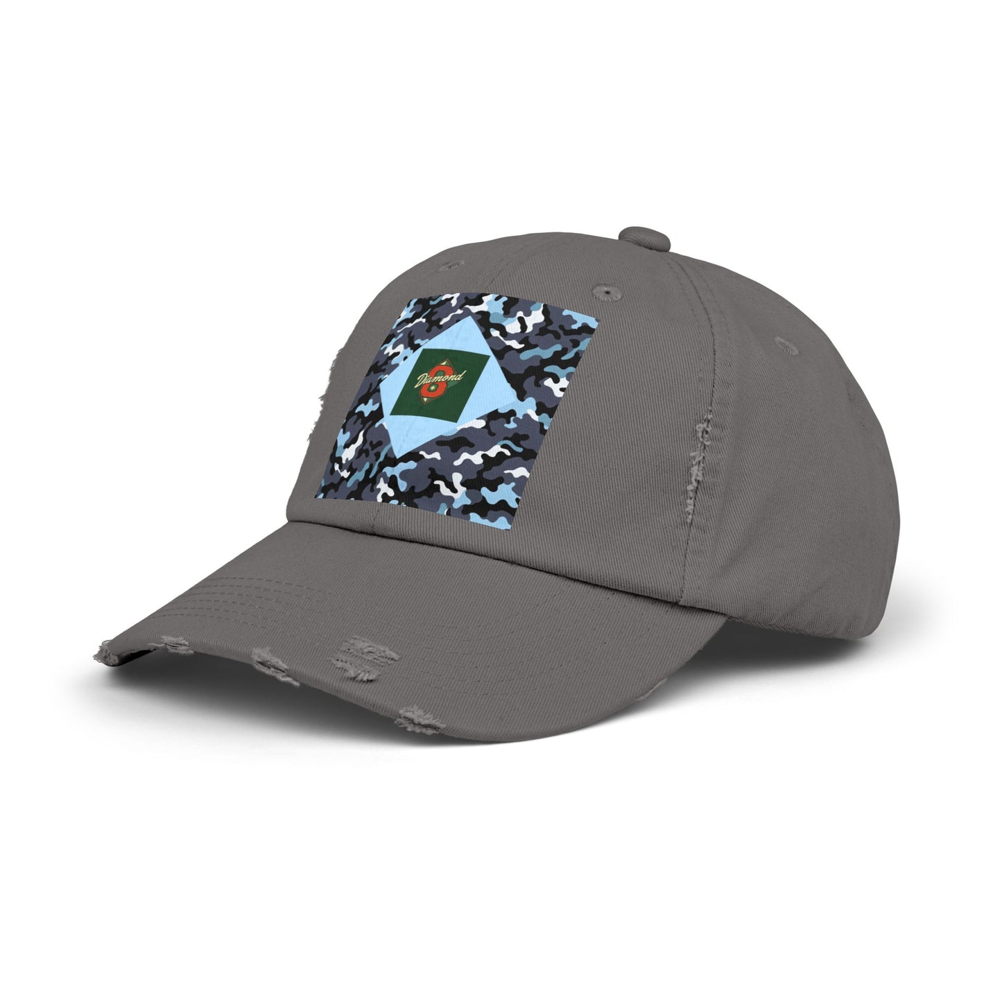 Camouflage Distressed Cap, Casual Hat, Outdoor Gear, Trendy Accessories, Gift for Him/Her - Diamond 8