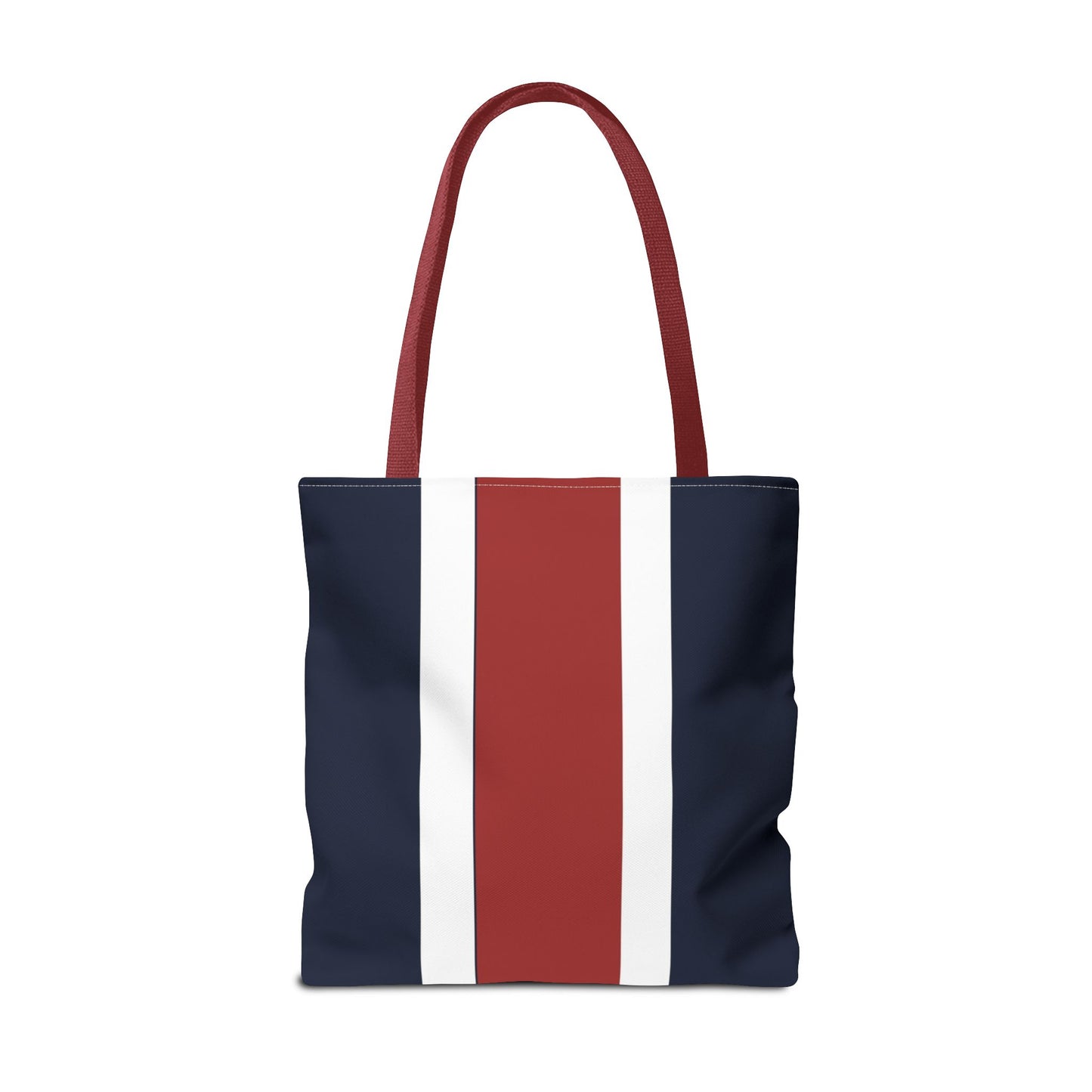 Lunar Midnight & Red-White Striped Tote Bag, Summer Beach Bag, Casual Shopping Tote, Patriotic Gift for Her, Travel Accessory
