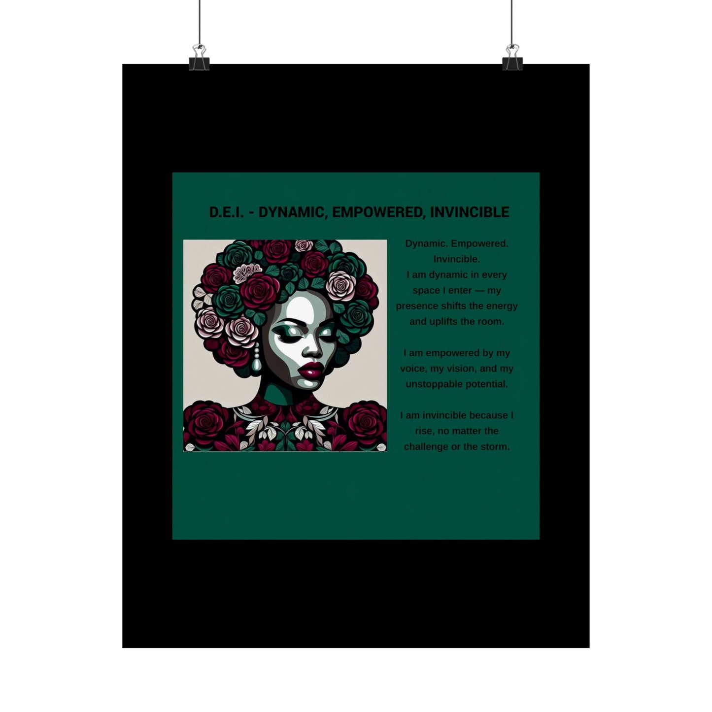 Empowered Feminine Wall Art Poster - Dynamic, Empowered & Invincible Design