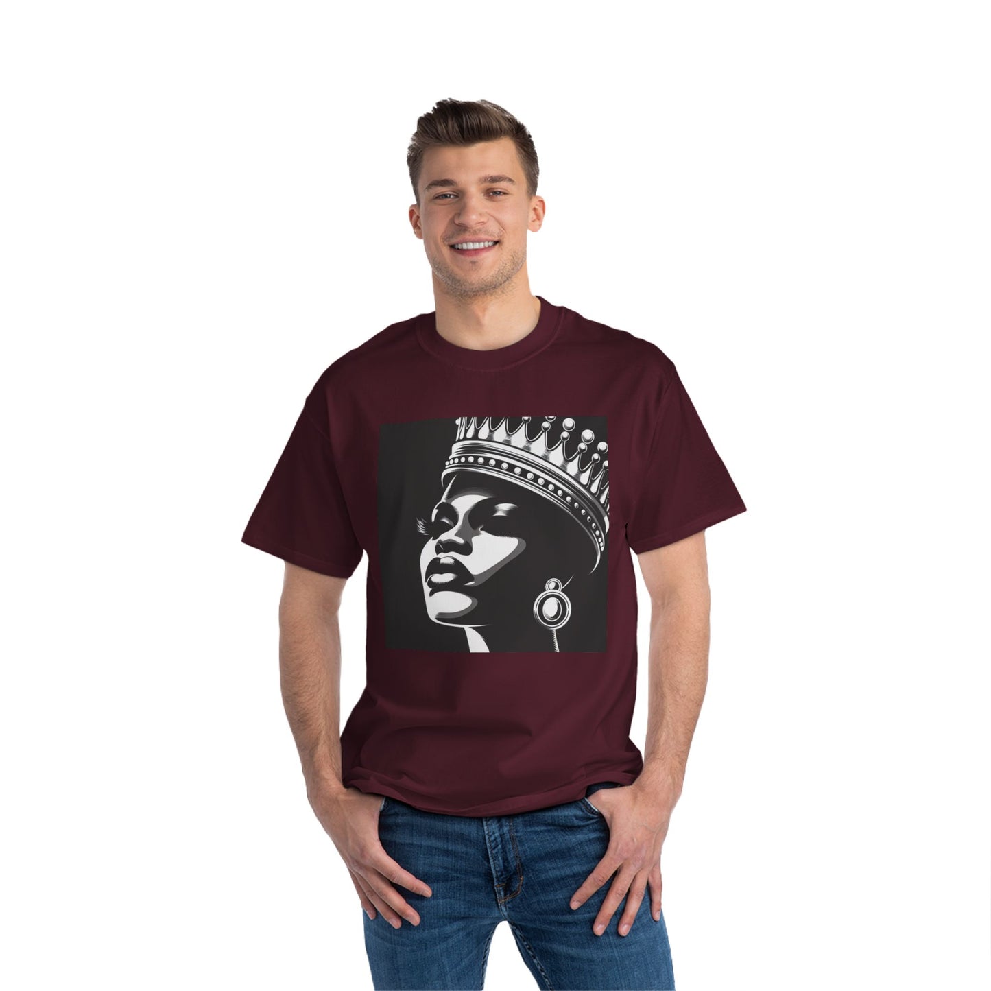 Crowned Beauty T-Shirt, Unisex, Short-Sleeve Tee, Graphic Art Shirt, Queen Vibes Apparel, Unique Gift for Women, Fashion Statement Top