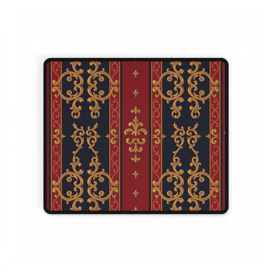 Elegant Desk Mats for Home Office | Stylish Workstation Accessories, Office Decor, Gift for Students - Midnight Blue & Dusk Red Gold Baroque