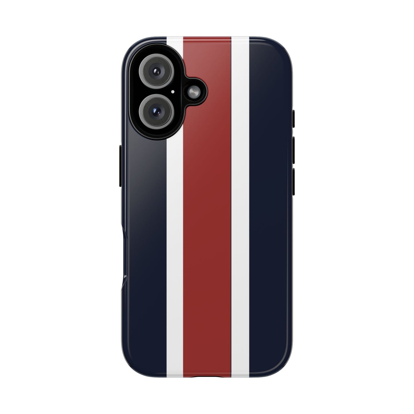 Lunar Midnight & Red-White Striped Stylish Phone Case - Tough Cases, Custom iPhone Cover, Sleek Phone Accessories, Gifts for Him/Her