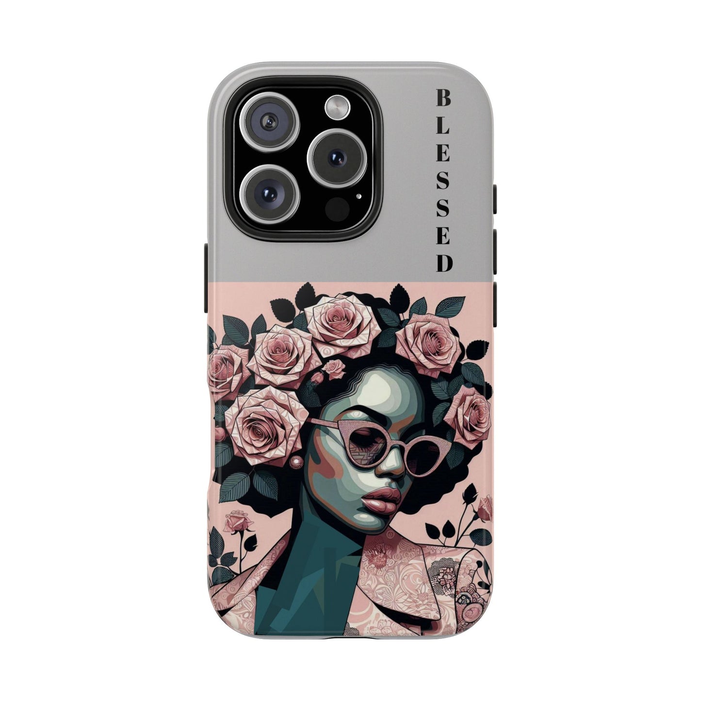 Blessed Floral Tough Phone Cases | Unique Gift for Her, Gift for Mom, Stylish Protection, Birthday Present, Black Girl Art