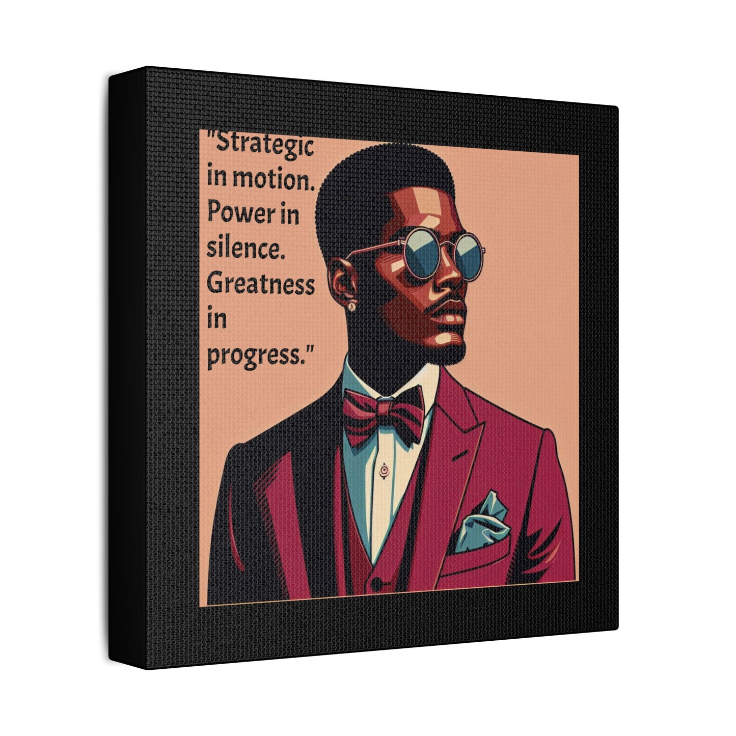 Afro Art Print Canvas, Wall Decor, Satin Stretched Canvas, African American Art, Office Decor, Home Decor - "Strategic In Motion...."