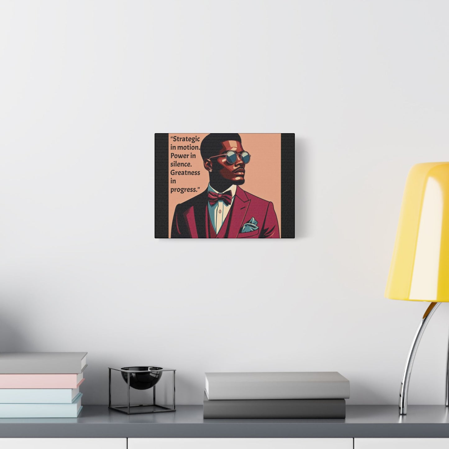 Afro Art Print Canvas, Wall Decor, Satin Stretched Canvas, African American Art, Office Decor, Home Decor - "Strategic In Motion...."