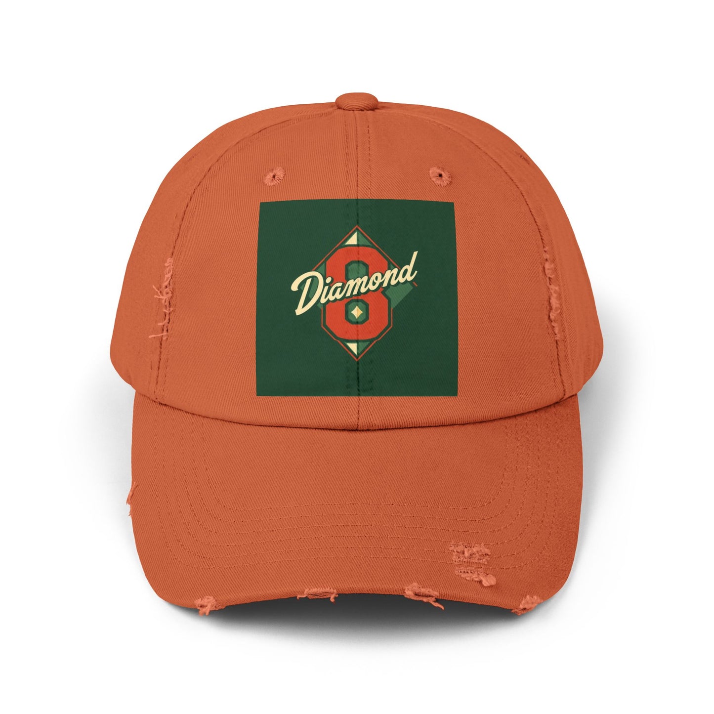 Unisex Distressed Cap - Vintage Baseball Style Hat, Cool Casual Headwear - Diamond 8