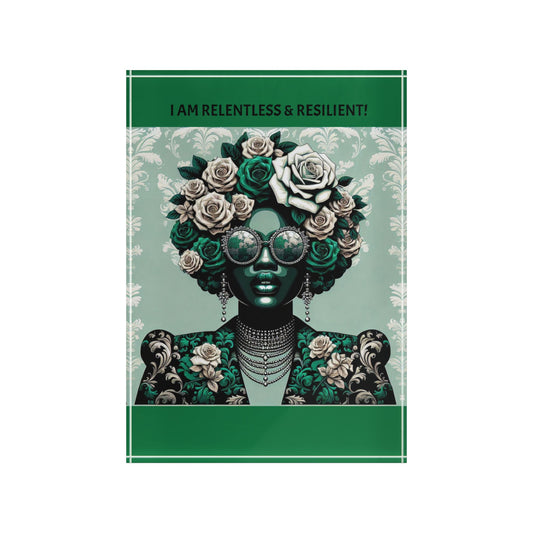 Inspirational Photo Block - 'I Am Relentless & Resilient!' Stylish Décor for Motivation and Empowerment
