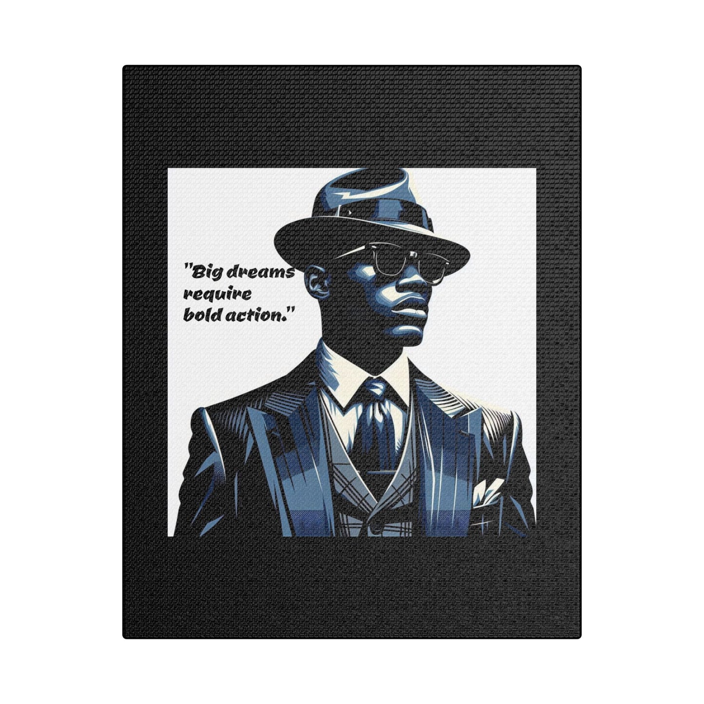 Afro Art Print Canvas, Wall Decor, Satin Stretched Canvas, African American Art, Office Decor, Home Decor - "Big dreams require bold action."