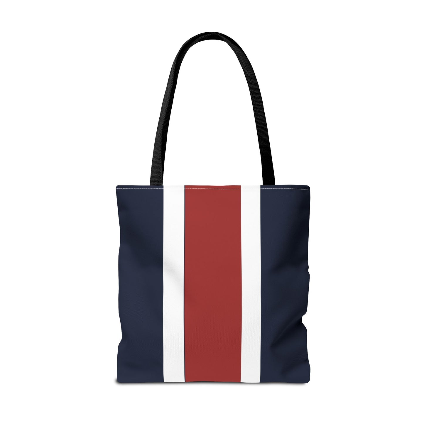 Lunar Midnight & Red-White Striped Tote Bag, Summer Beach Bag, Casual Shopping Tote, Patriotic Gift for Her, Travel Accessory