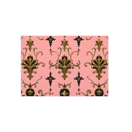 Chic Foam Board Art, Pink and Gold Wall Decor, Vintage Pattern Board, Home Office Decoration, Elegant Display Board - Pink, Black & Gold Rococo