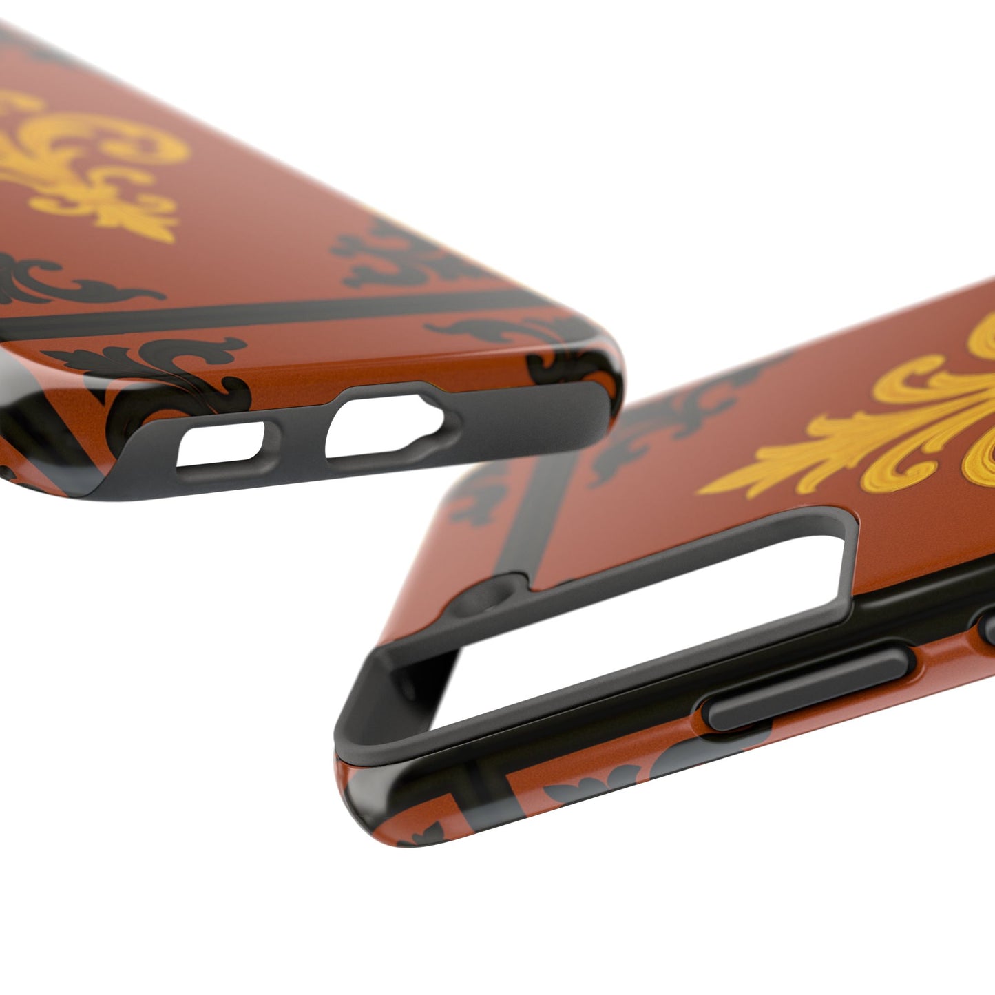 Dusk Terracotta Baroque Tough Phone Case — Vintage Baroque Design, Protective iPhone Cover