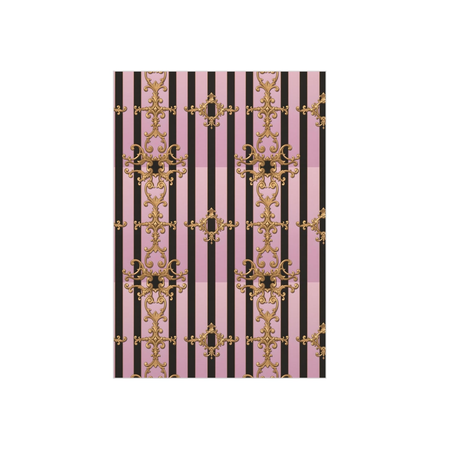 Elegant Decorative Foam Board | Wall Art, Home Decor, Office Accent, Gift Idea, Event Decoration - Lavender Ombre Striped Gold Baroque