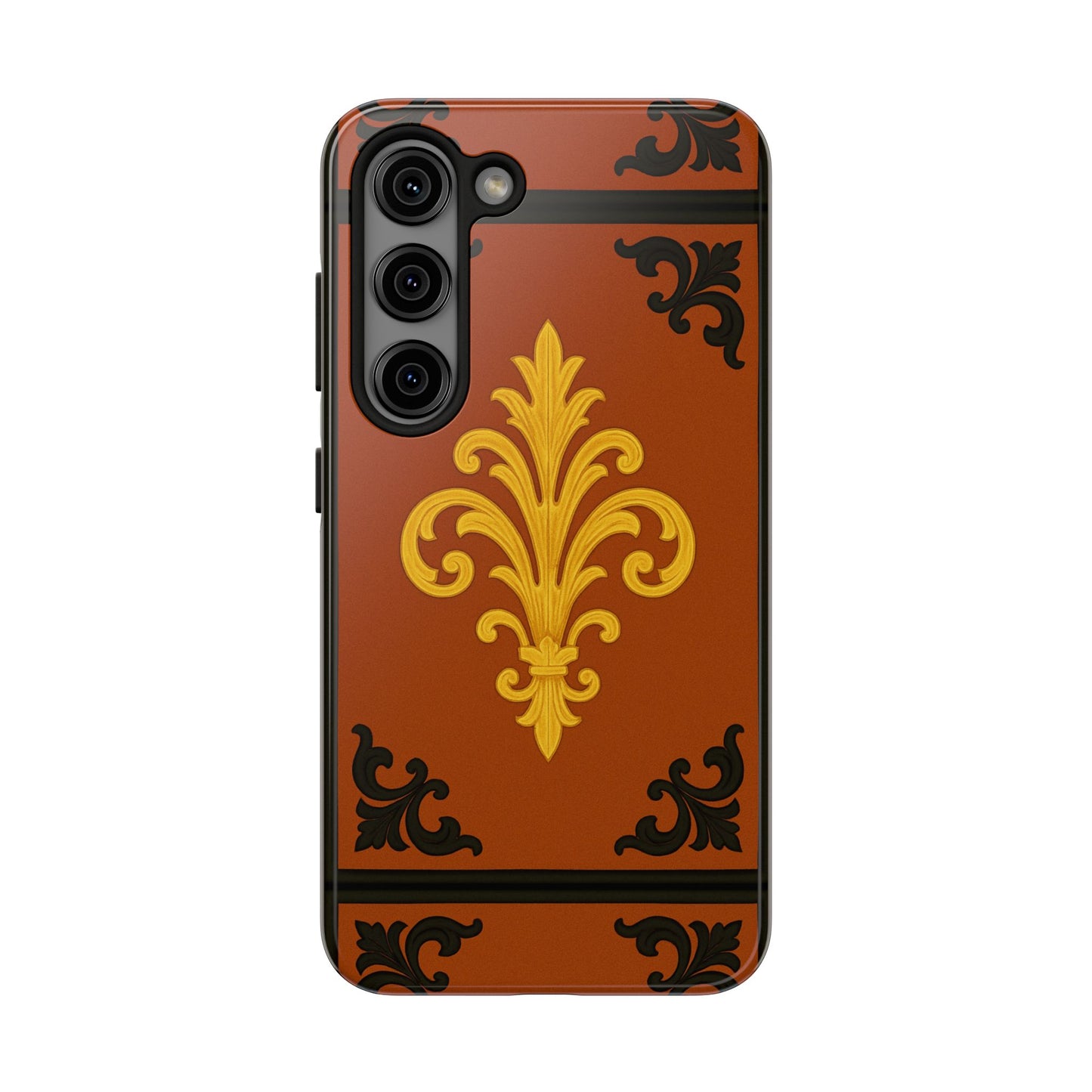 Dusk Terracotta Baroque Tough Phone Case — Vintage Baroque Design, Protective iPhone Cover