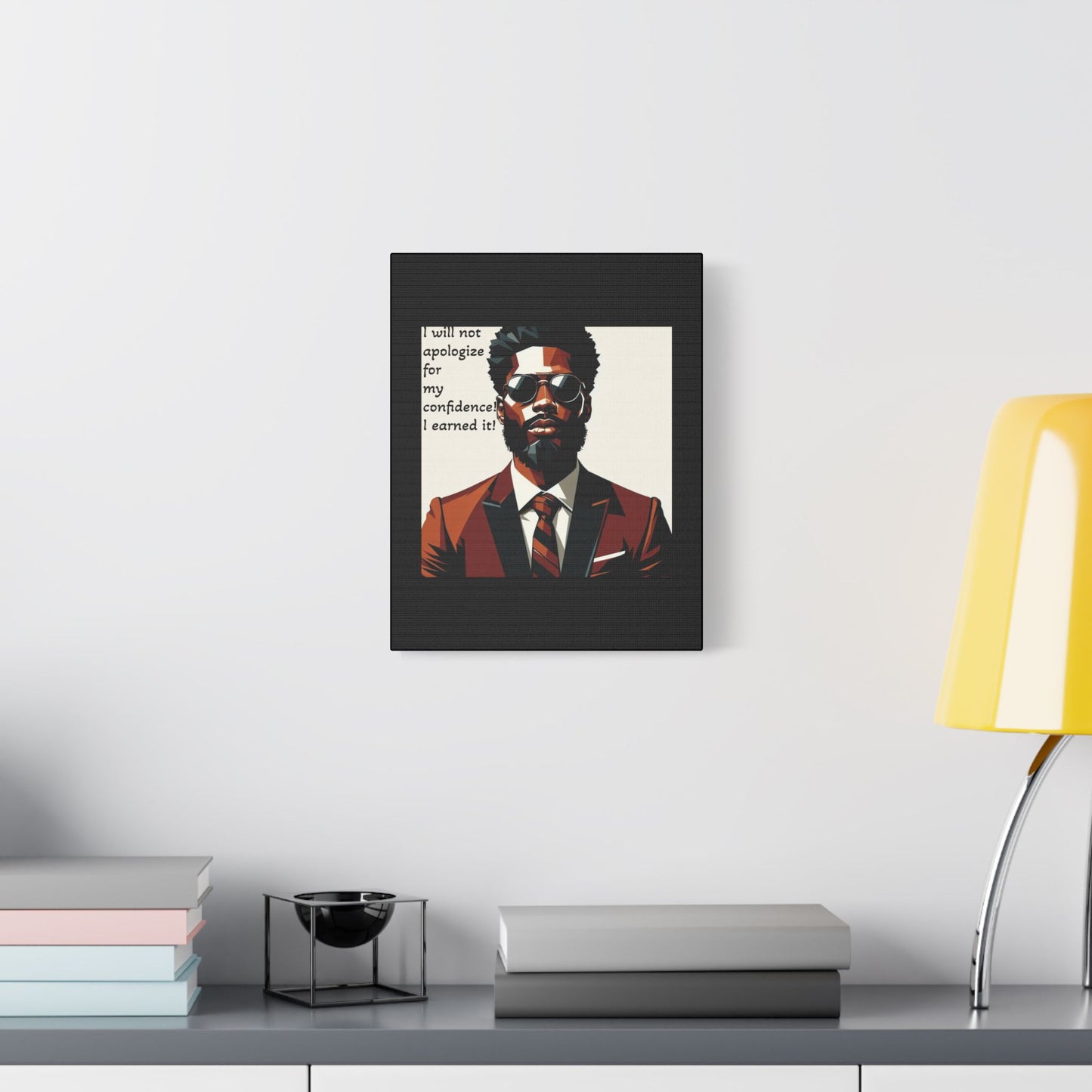 Afro Art Print Canvas, Wall Decor, Satin Stretched Canvas, African American Art, Office Decor, Home Decor - Confident Man In Suit