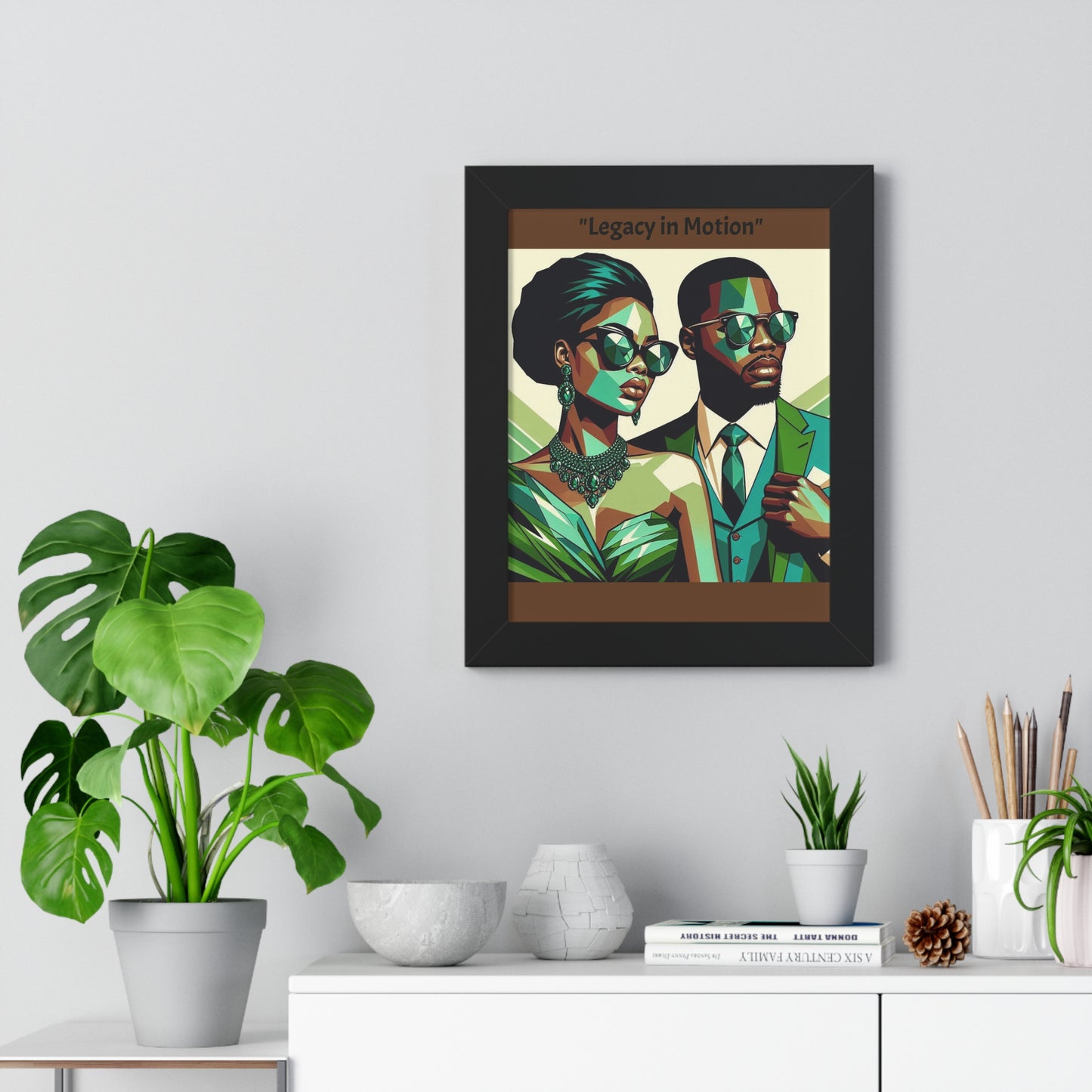 Stylish Framed Vertical Poster - Modern Art for Home Decor - "Legacy in Motion"