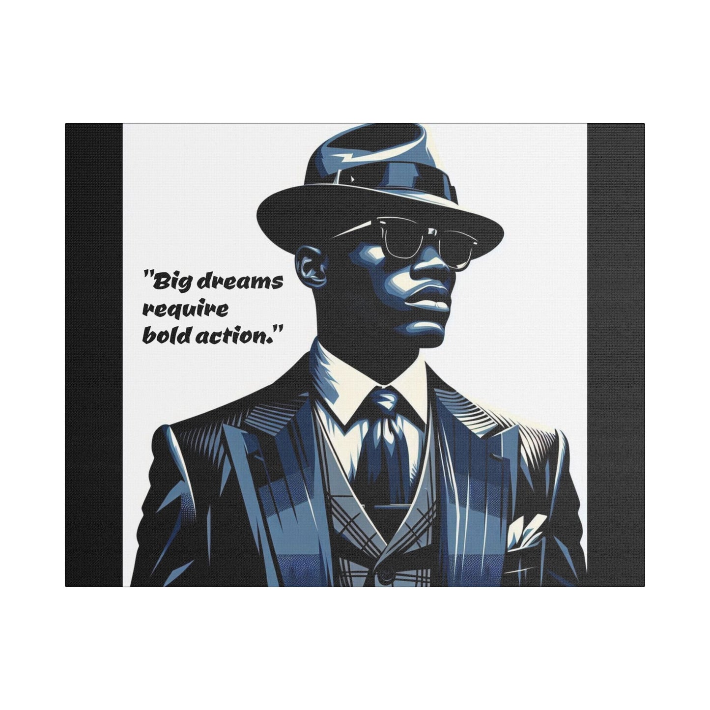 Afro Art Print Canvas, Wall Decor, Satin Stretched Canvas, African American Art, Office Decor, Home Decor - "Big dreams require bold action."