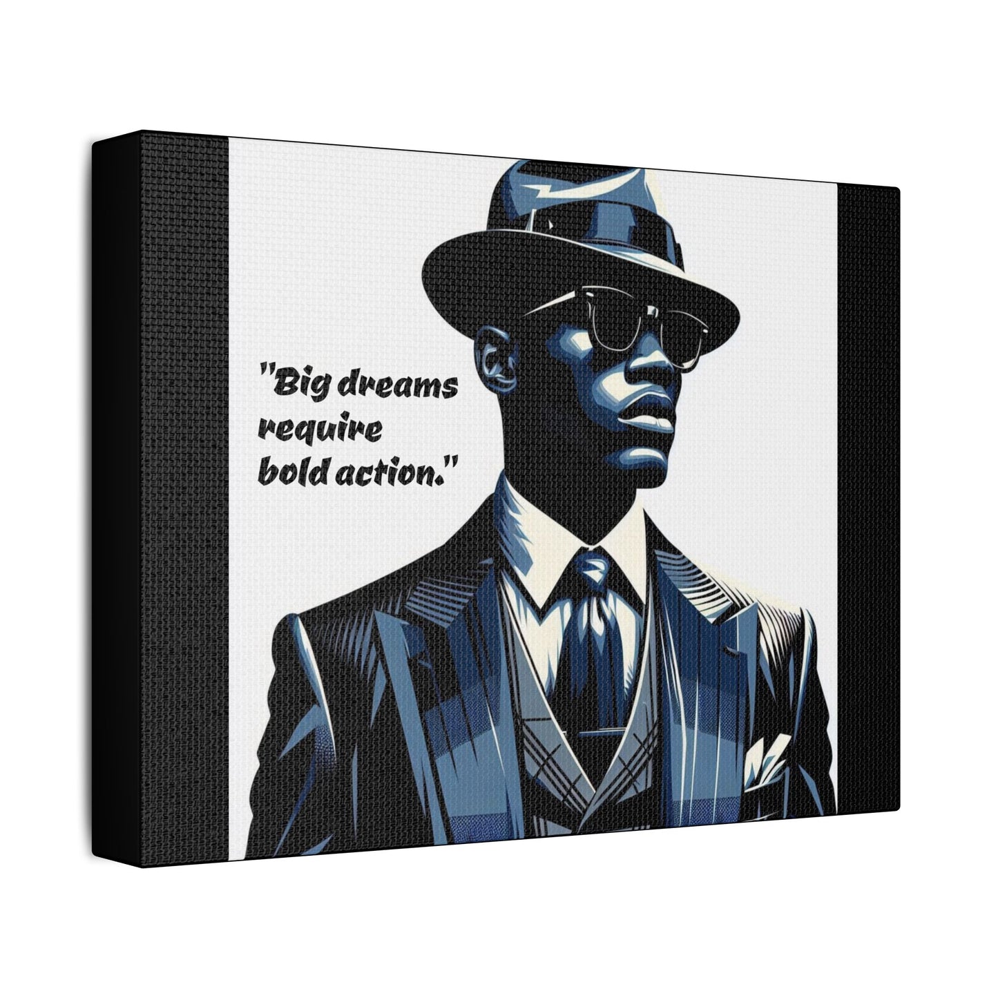 Afro Art Print Canvas, Wall Decor, Satin Stretched Canvas, African American Art, Office Decor, Home Decor - "Big dreams require bold action."