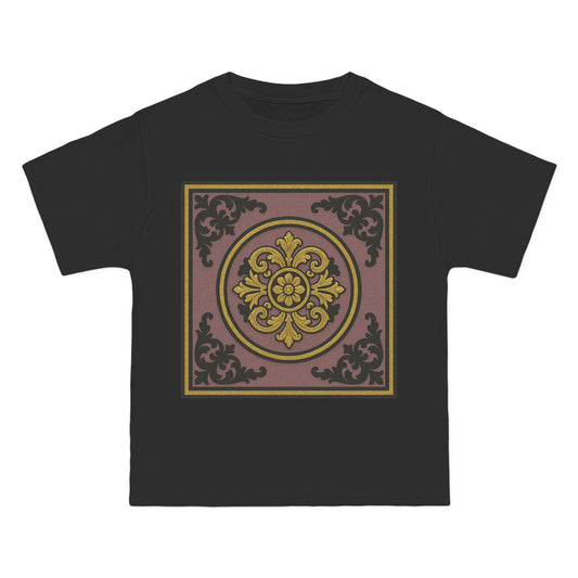 Gilded Mauve With Gold-Black Baroque Stylish Vintage-Inspired T-Shirt, Short-Sleeve Tee, Floral Design Shirt, Casual Wear, Gift for Friends