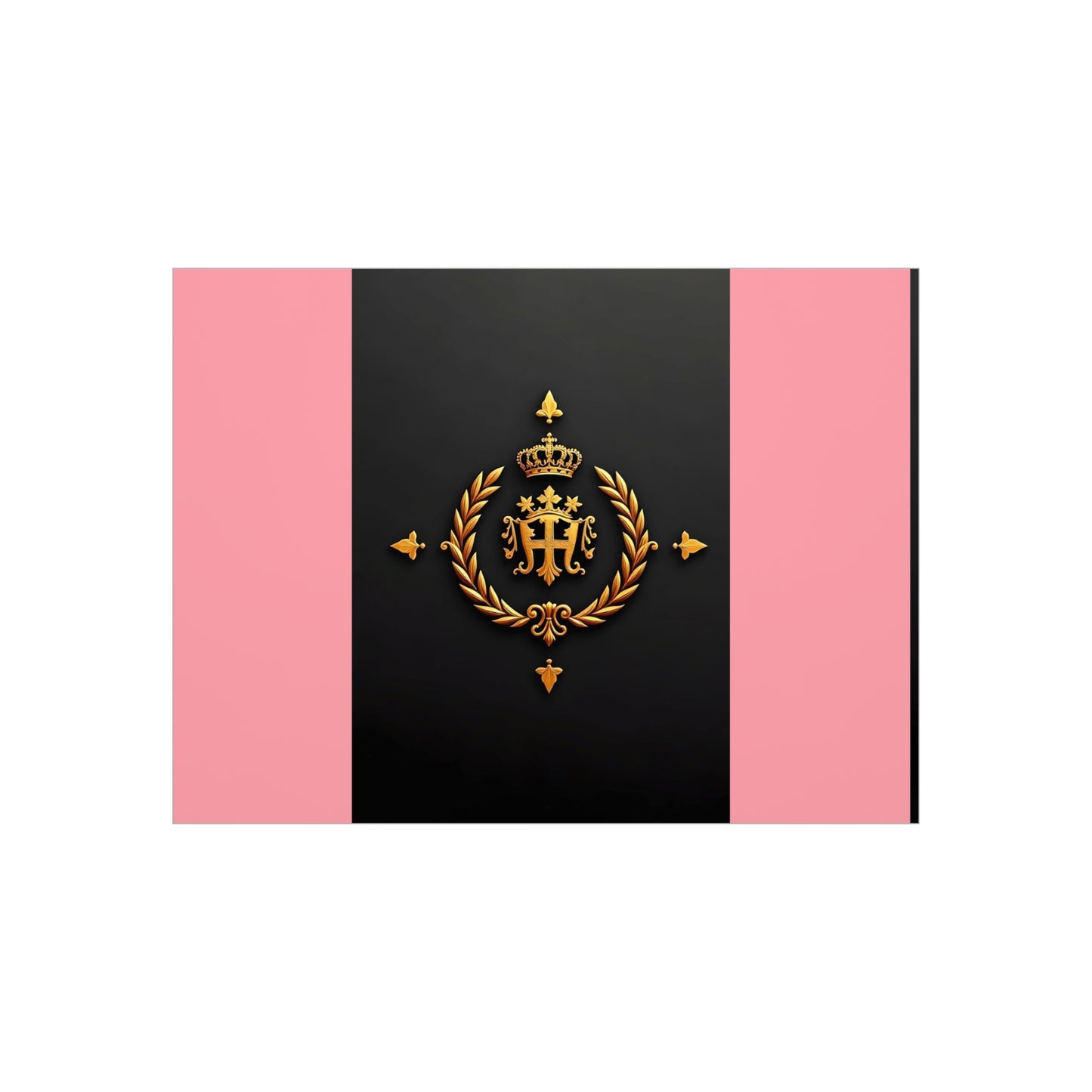 Elegant Wall Art Foam Board, Luxurious Home Decor, Modern Design Display, Stylish Room Accent, Office Decor, Unique Gift - Pink Striped Gold Crest