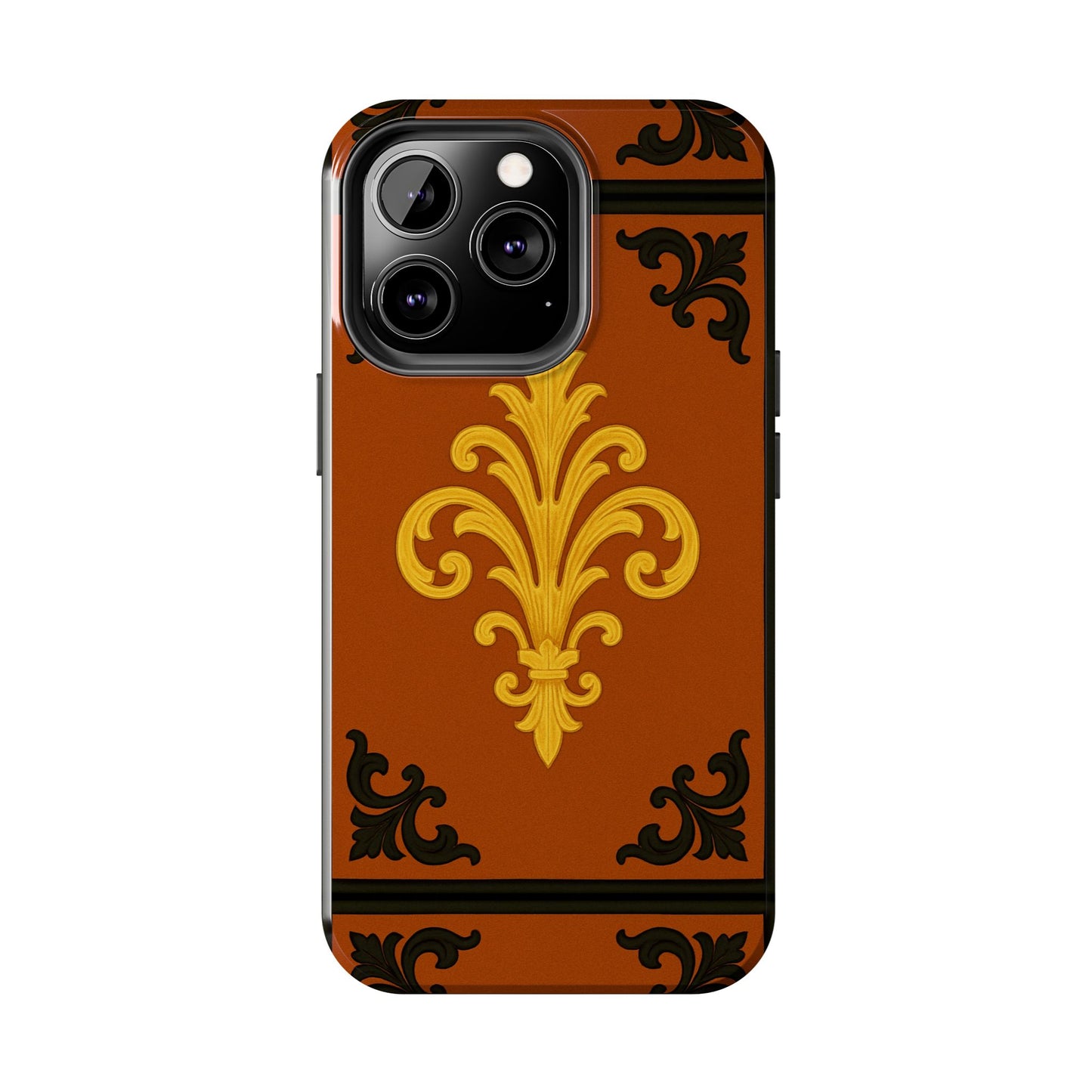 Dusk Terracotta Baroque Tough Phone Case — Vintage Baroque Design, Protective iPhone Cover