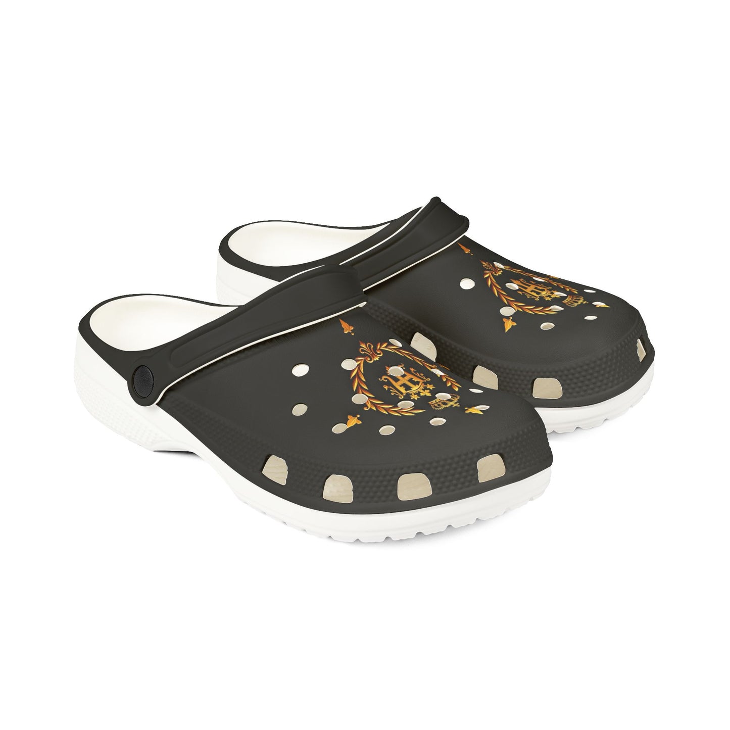 Stylish EVA Foam Rubber Clogs - Trendy Comfort Footwear, Garden Shoes, Pool Slides, Fashionable Slippers, Unique Casual Wear - Gold Crest