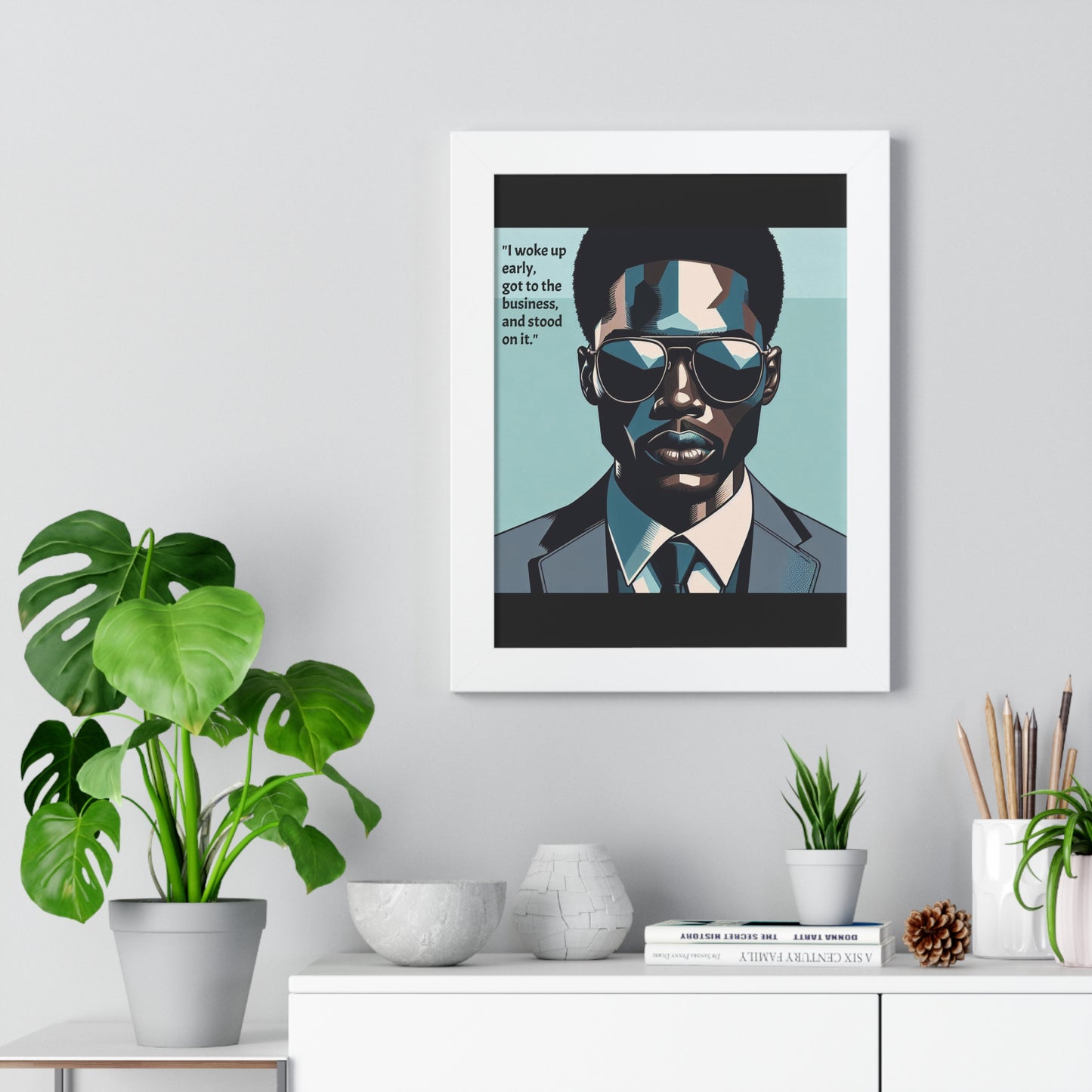 Stylish Framed Vertical Poster - Modern Art for Home Decor - "I woke up early"