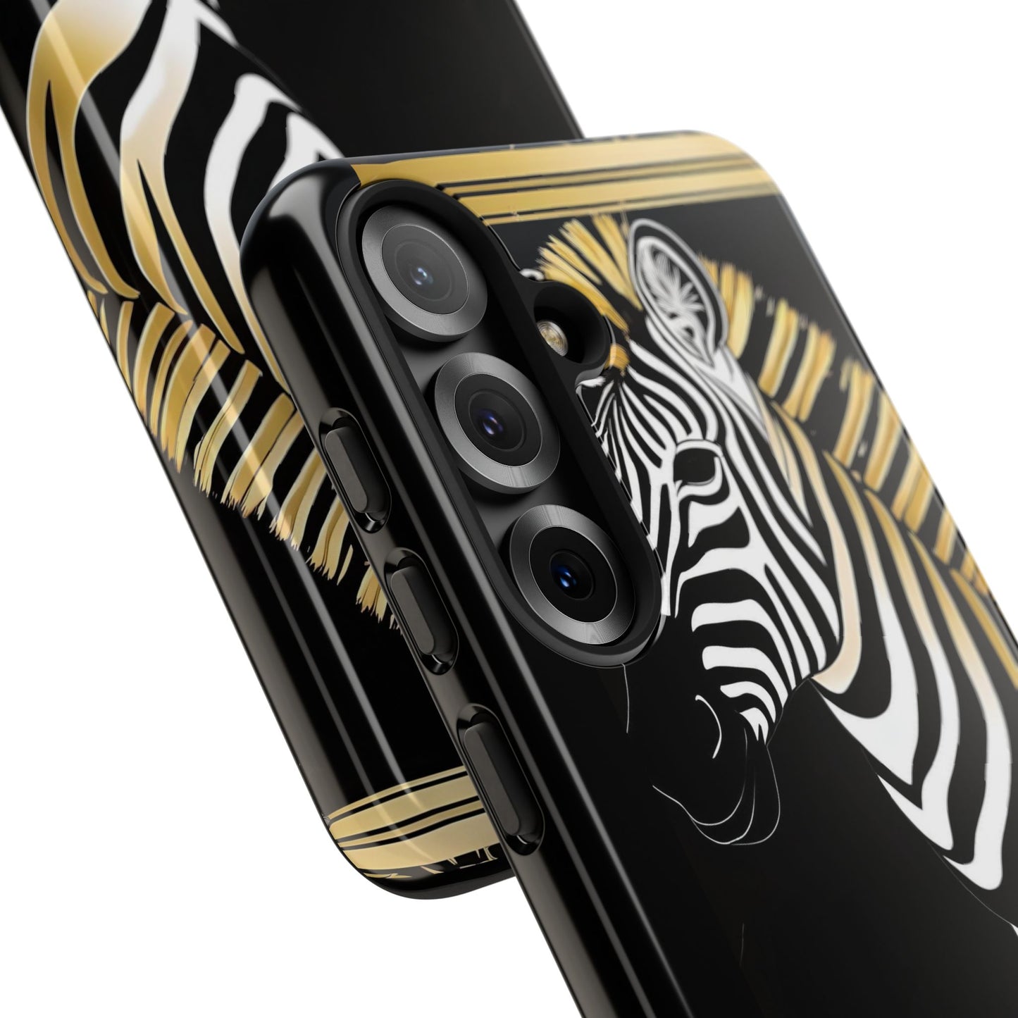 Phone Case - Elegant Zebra & Roses Design