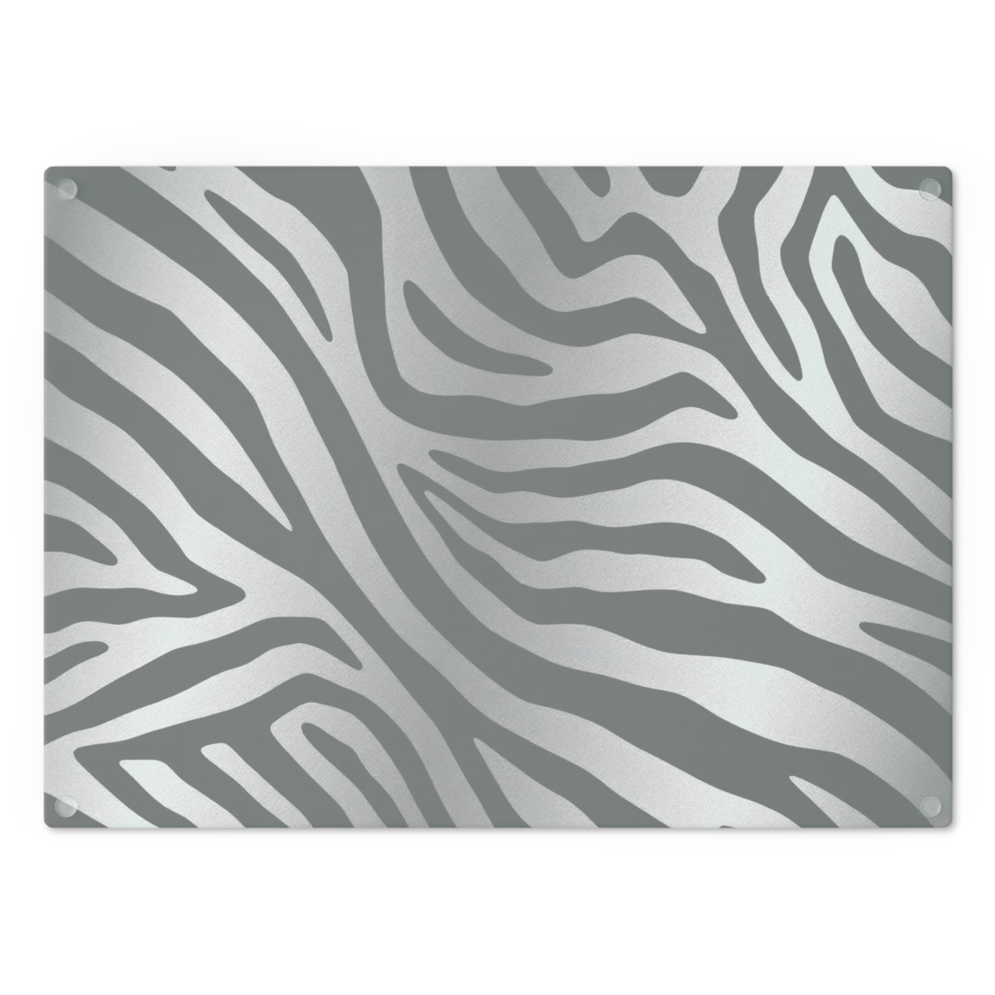 Elegant Zebra Print Cutting Board - Stylish Kitchen Essential - Silver