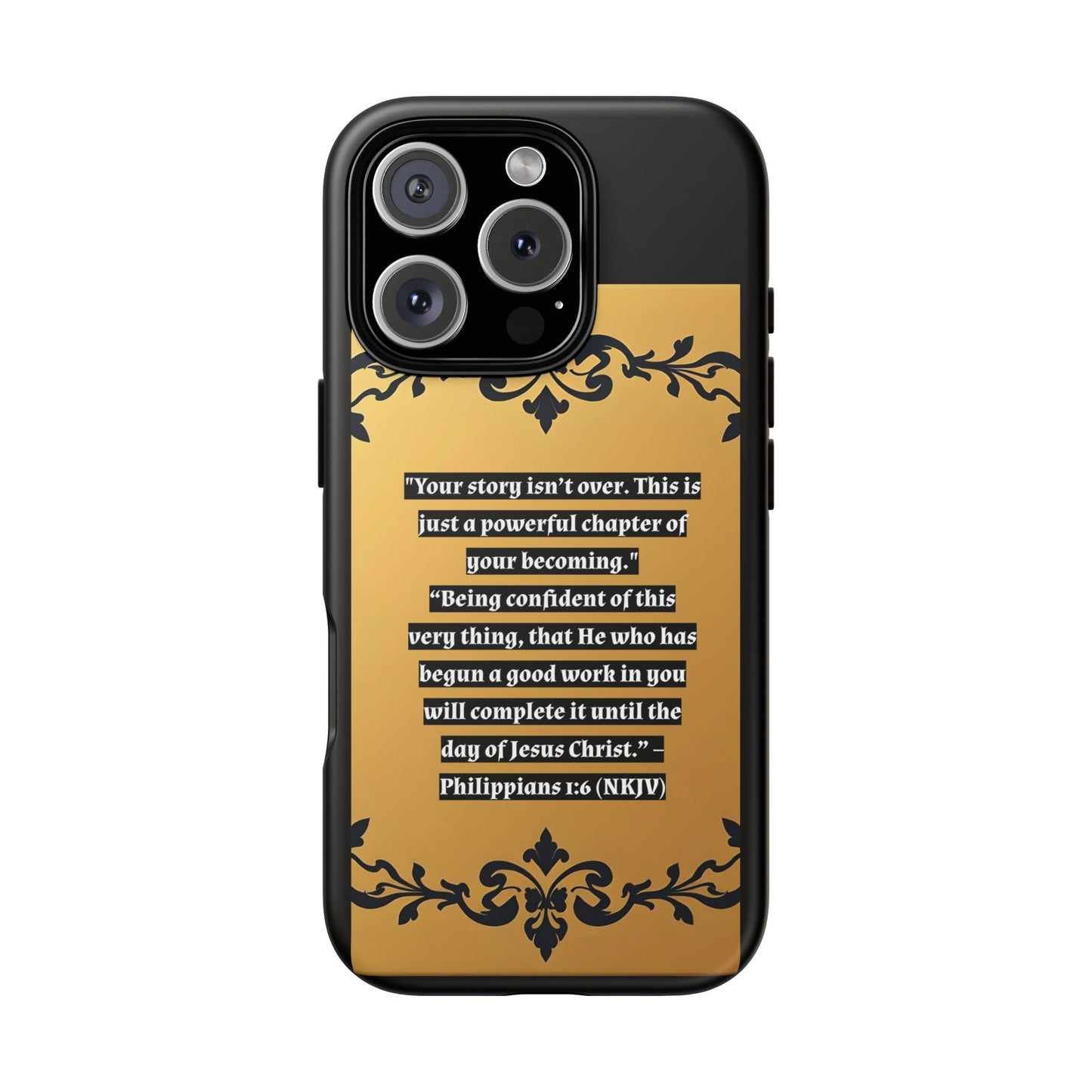 Elegant Floral Motif Phone Case - Tough Cases with Vintage Design - "Your story isn't over"