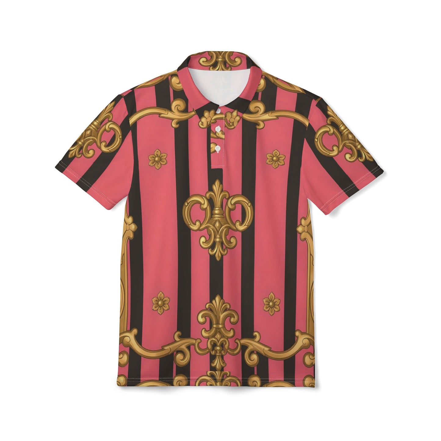 Vibrant Baroque Polo Shirt, Stylish Casual Wear, Summer Fashion, Gift for Men, Elegant Apparel for All Occasions