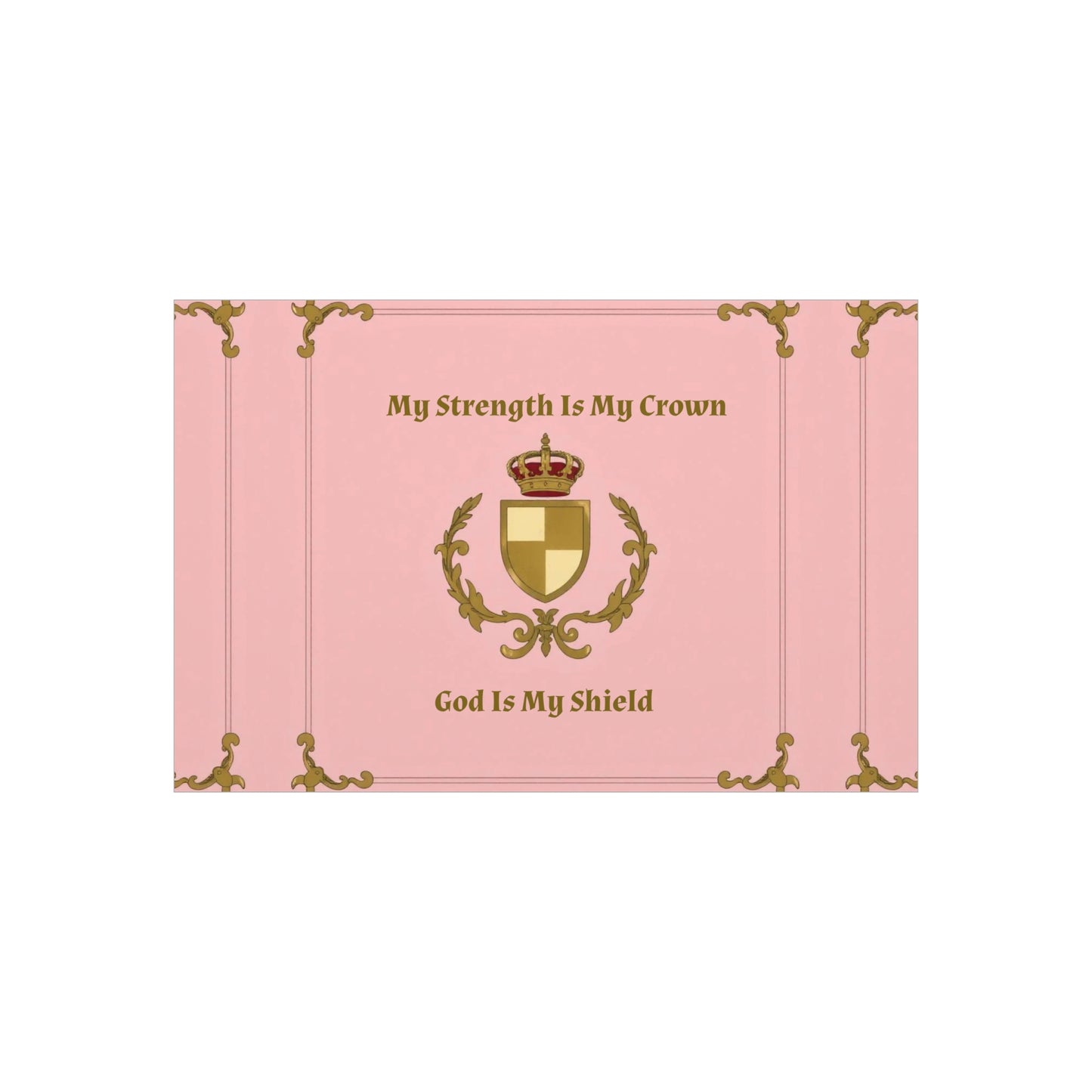 Crest & Crown Spiritual Quote Wall Art, Motivational Decor, Foam Board Print, Home Accent, Gift for Friends, Pink Crown Design