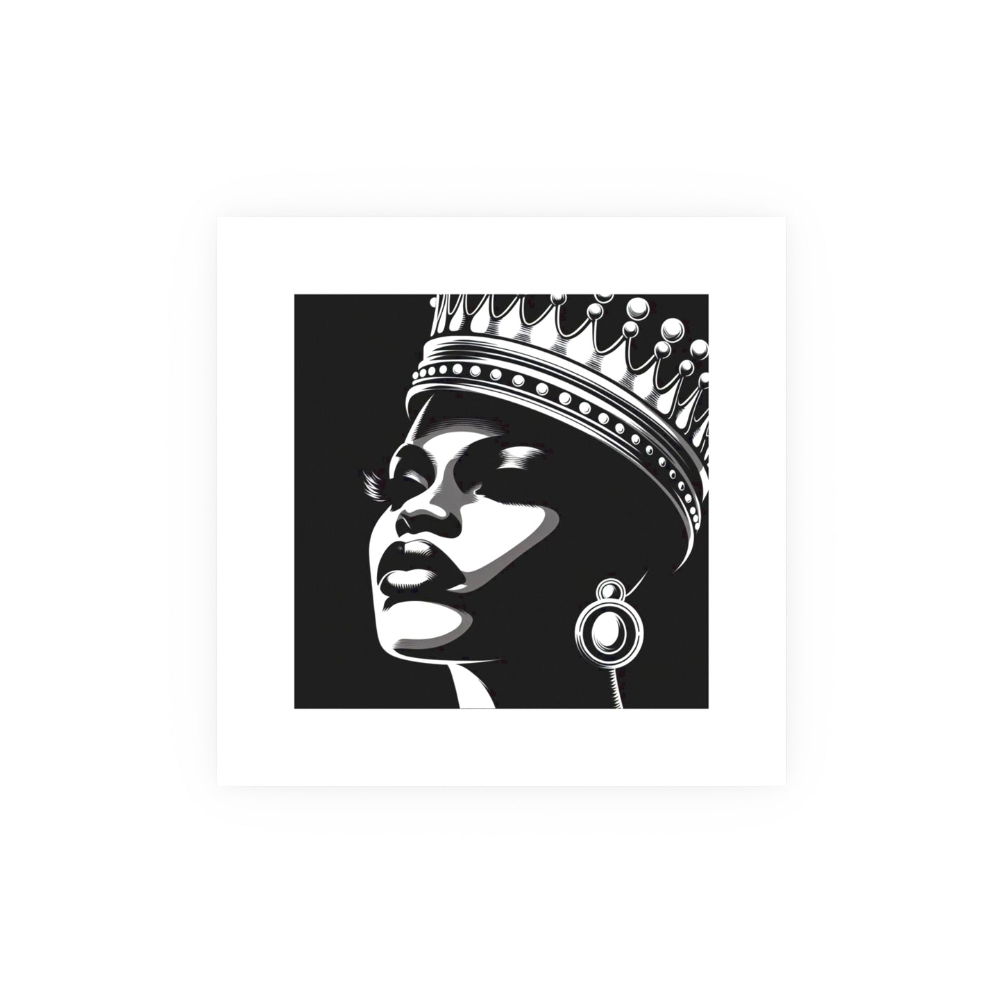 Elegant Crowned Queen Poster - Black & White Art Print, Wall Decor, Home Aesthetic, Gift Idea, Birthday, Celebrations