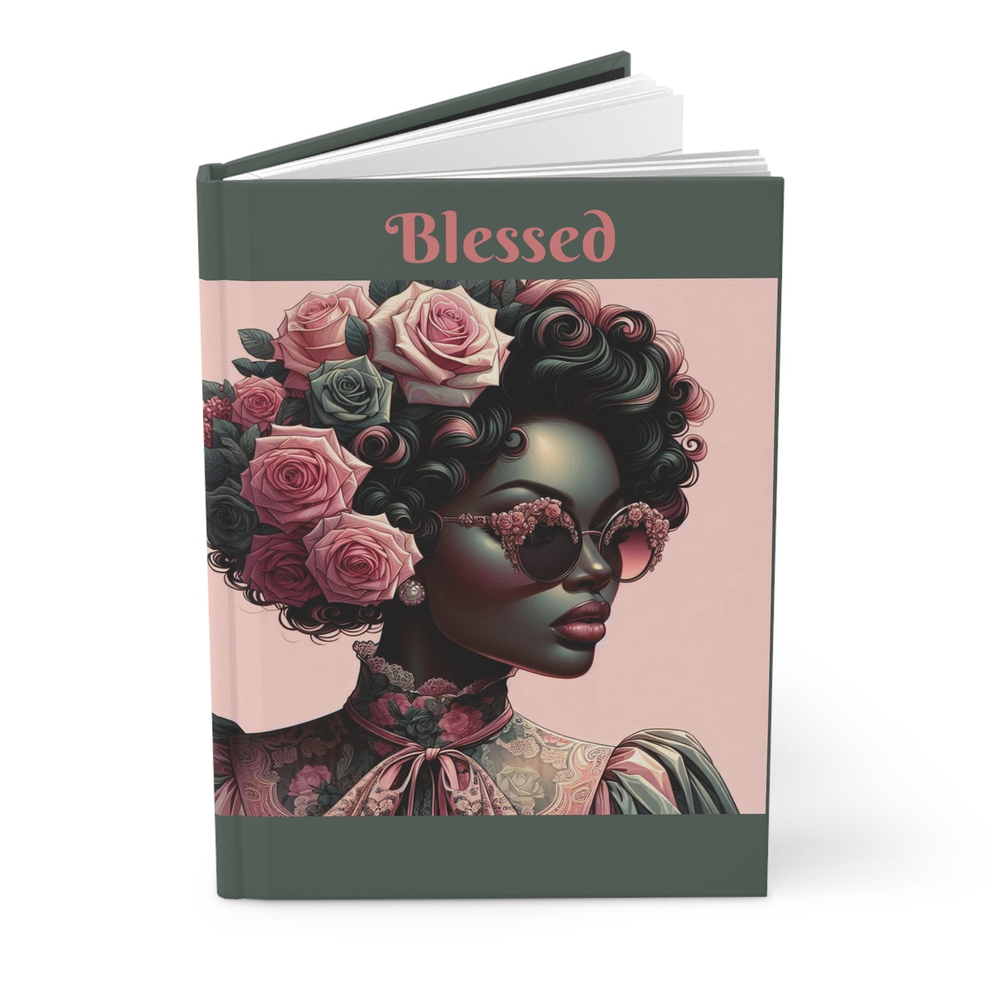 Lady Empowerment Journal - "Covered" & "Blessed" Hardened Journal, Inspirational Gift, Wellness Diary, Self-Care Notebook