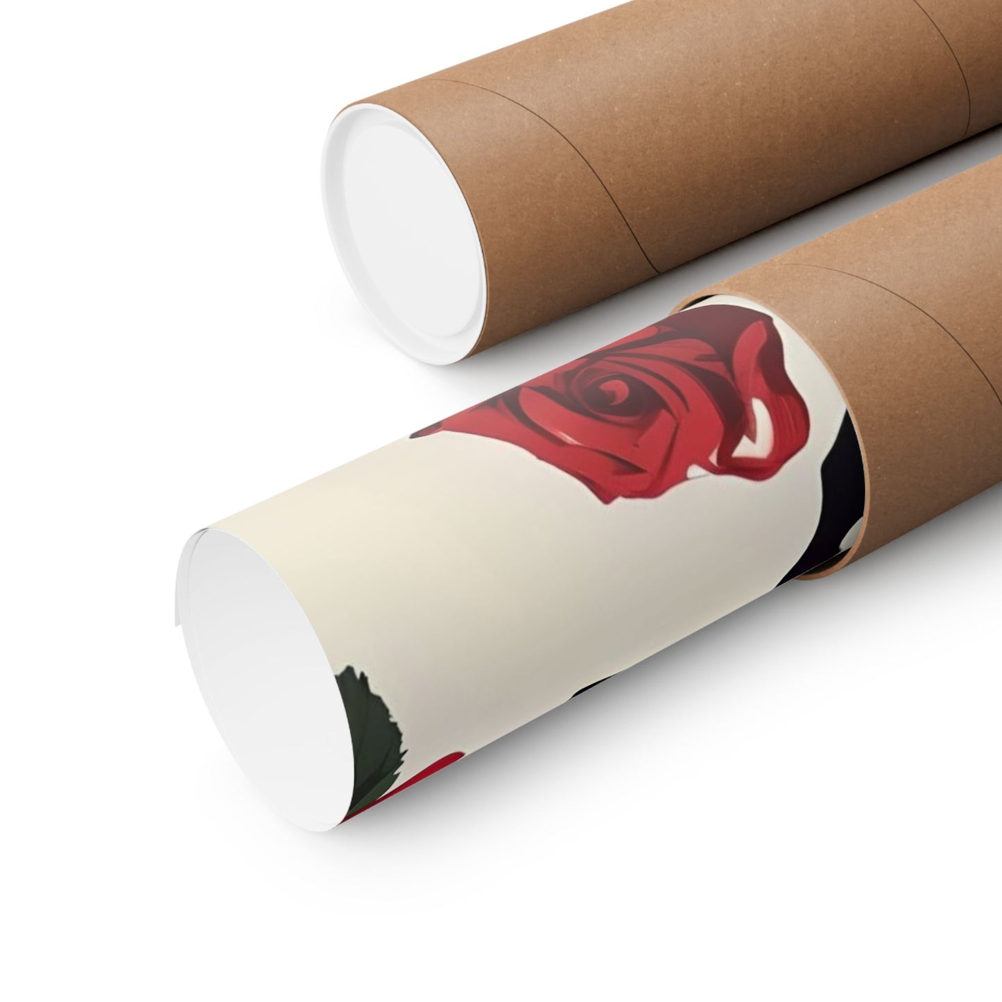 Floral Motif Art Poster - Elegant Matte Vertical Wall Decor - Horse & Roses