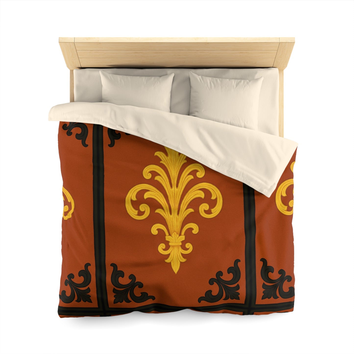 Dusk Terracotta Baroque Duvet Cover — Dusk Terracotta & Gold Tile Pattern