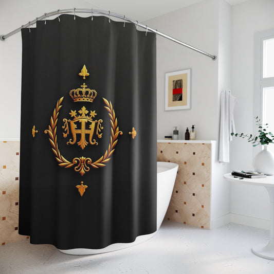 Luxurious Gold Crown Shower Curtain | Elegant Bathroom Decor | Royal Themed Home Accessories, Gift for Housewarming - Gold Crest