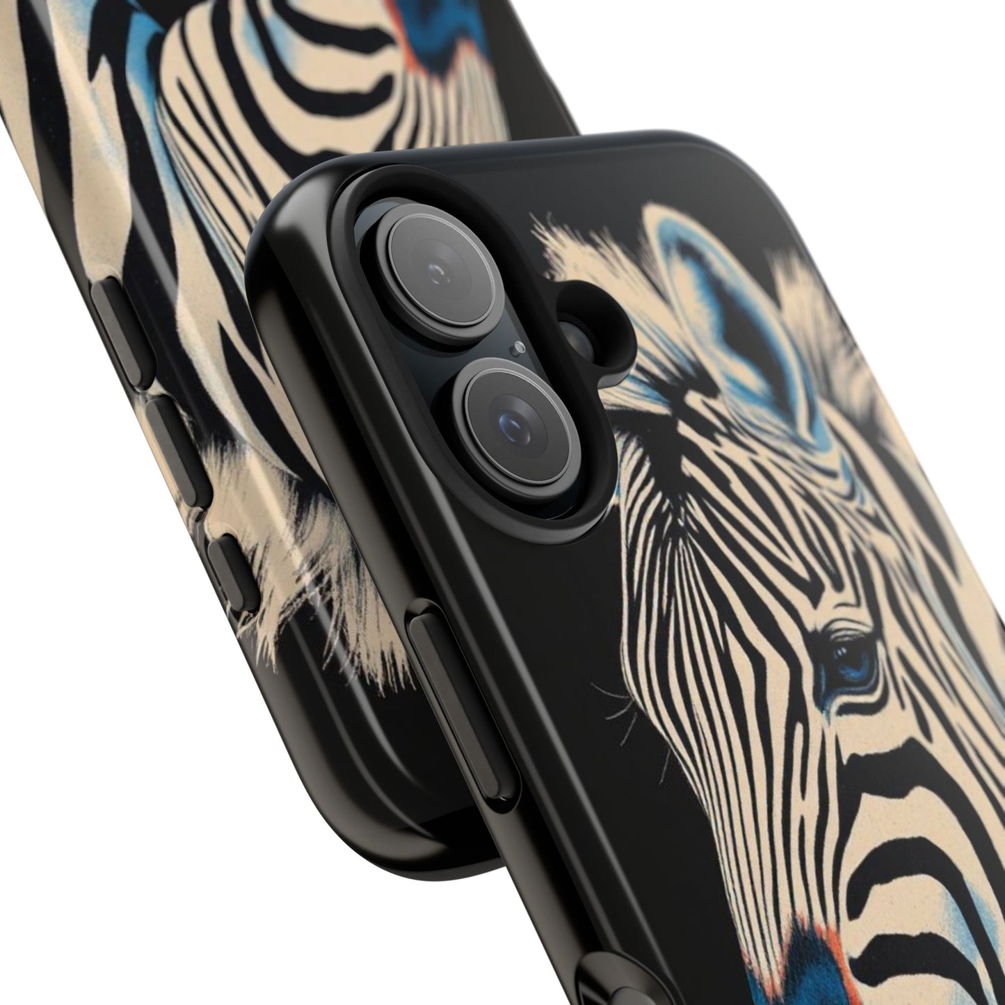 Zebra Tough Phone Case - Trendy Floral Design for Animal Lovers - Blue Zebra & Roses