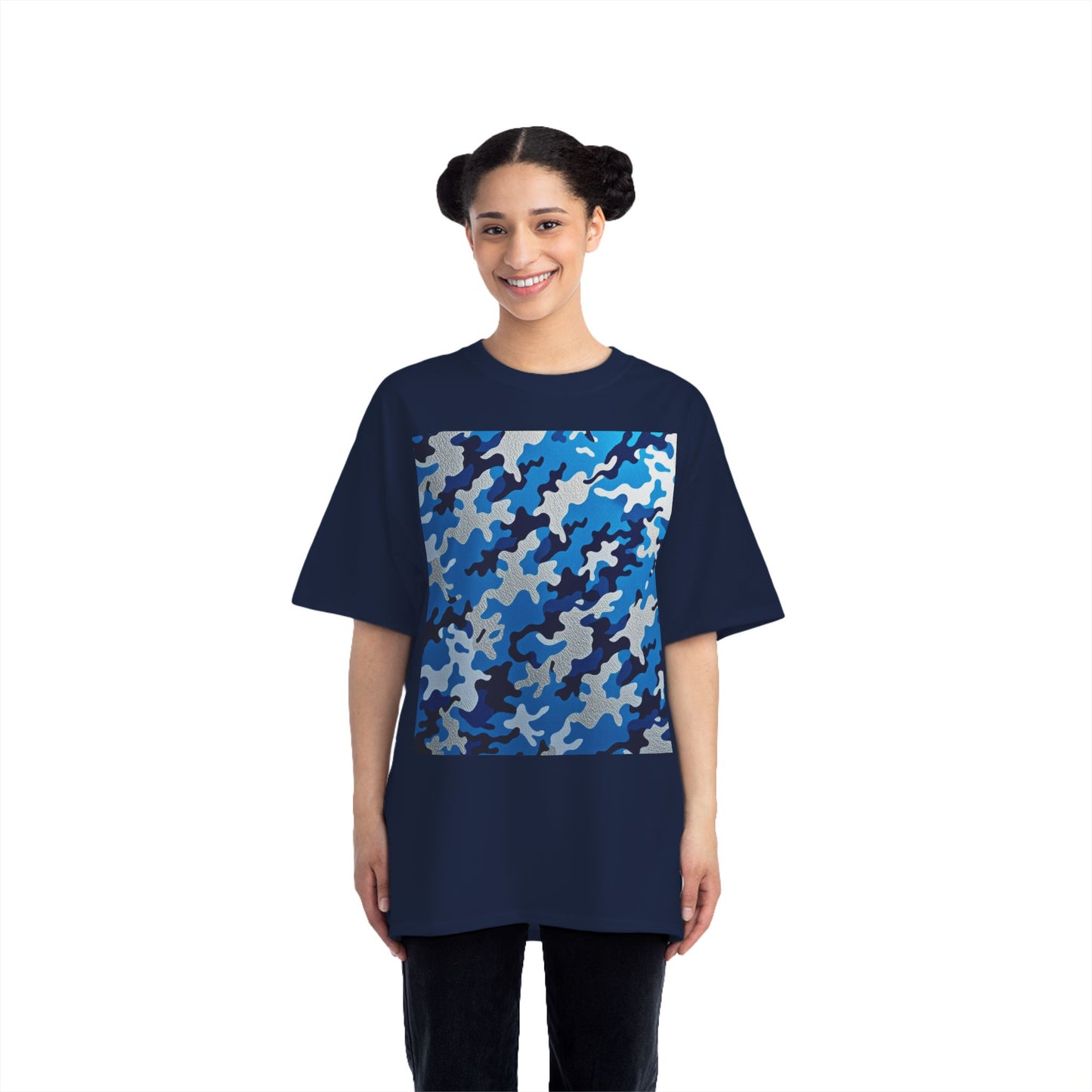 Stylish Camo Tee for Adventurers, Unisex Casual Wear, Summer Outing Shirt, Gift for Outdoorsy Friends, Trendy Graphic Tee - Blue Camo