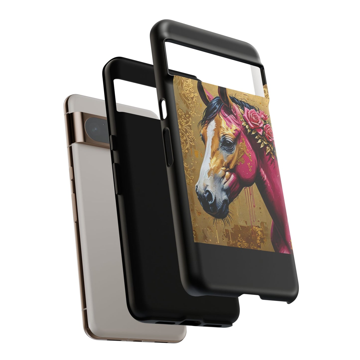 Phone Case - Elegant Horse Damask Design